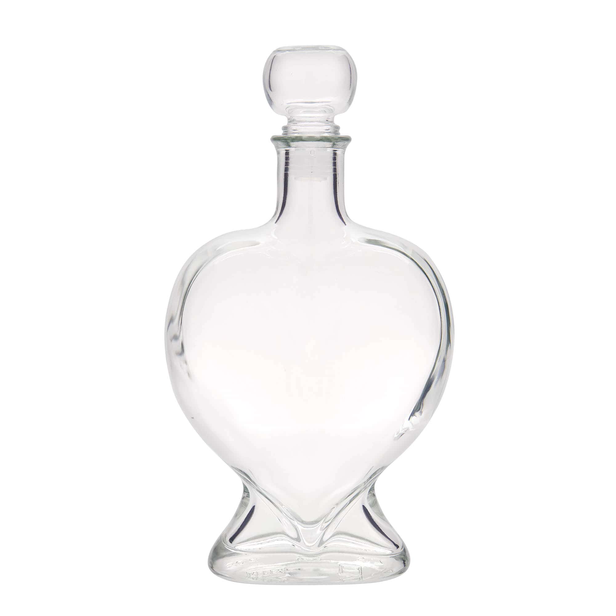 Bouteille en verre 500 ml « Cœur », ouverture : bouchon en liège