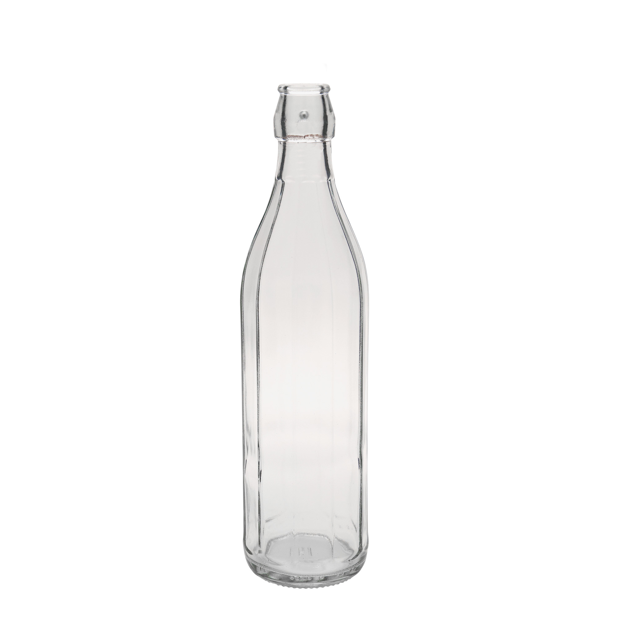 Bouteille en verre 750 ml « Bravo », décagonale, ouverture : fermeture à bascule