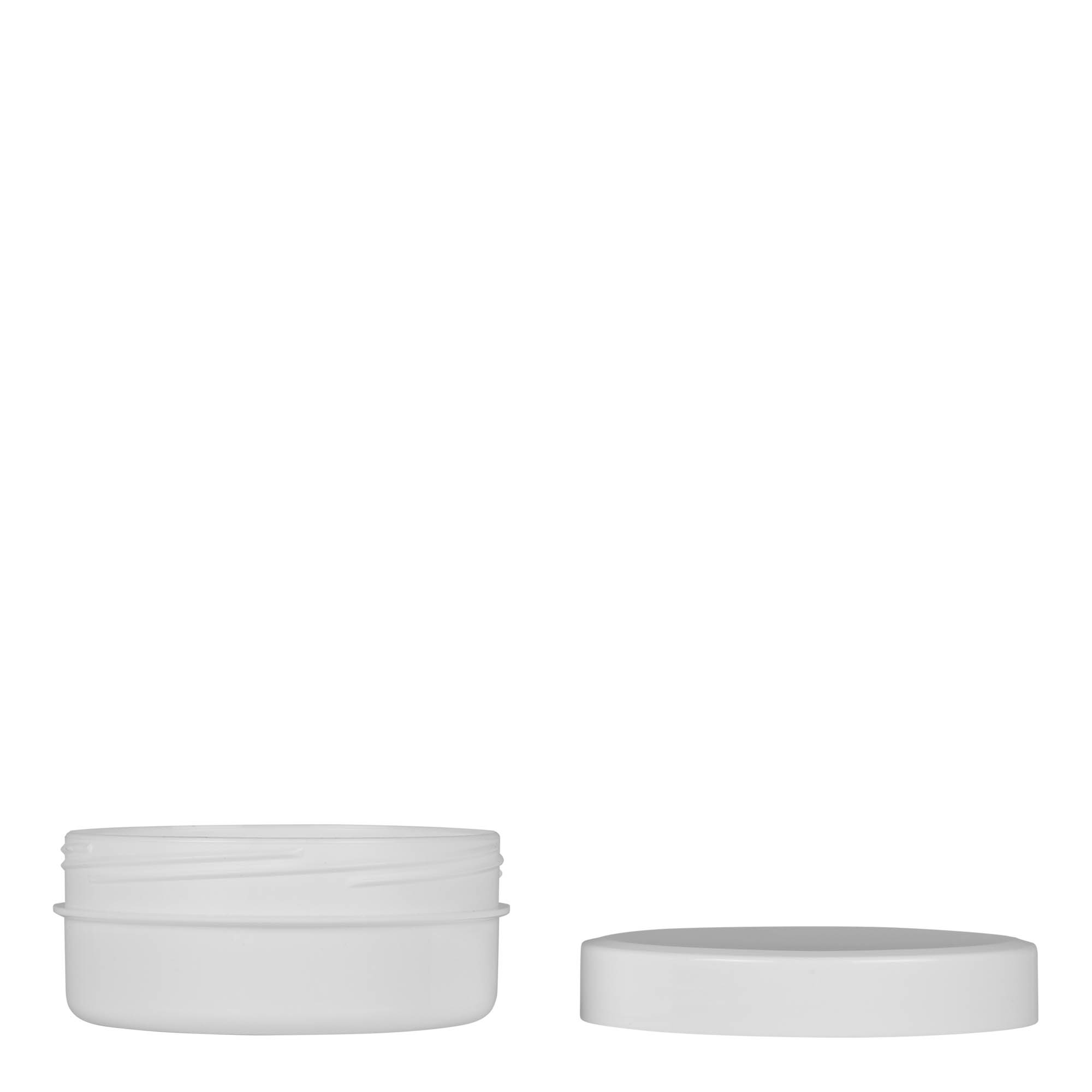 125 ml boîte en plastique 'White Line', PP, blanche, ouverture : bouchon à vis