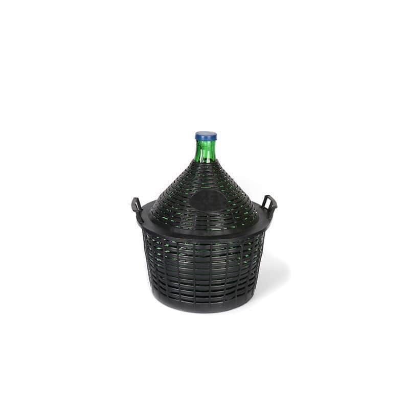 Dame-jeanne 20 l à col étroit, verre, verte, bouchage: couvercle cloche Dame-jeanne 20 l à col étroit, verre, verte, bouchage: couvercle cloche