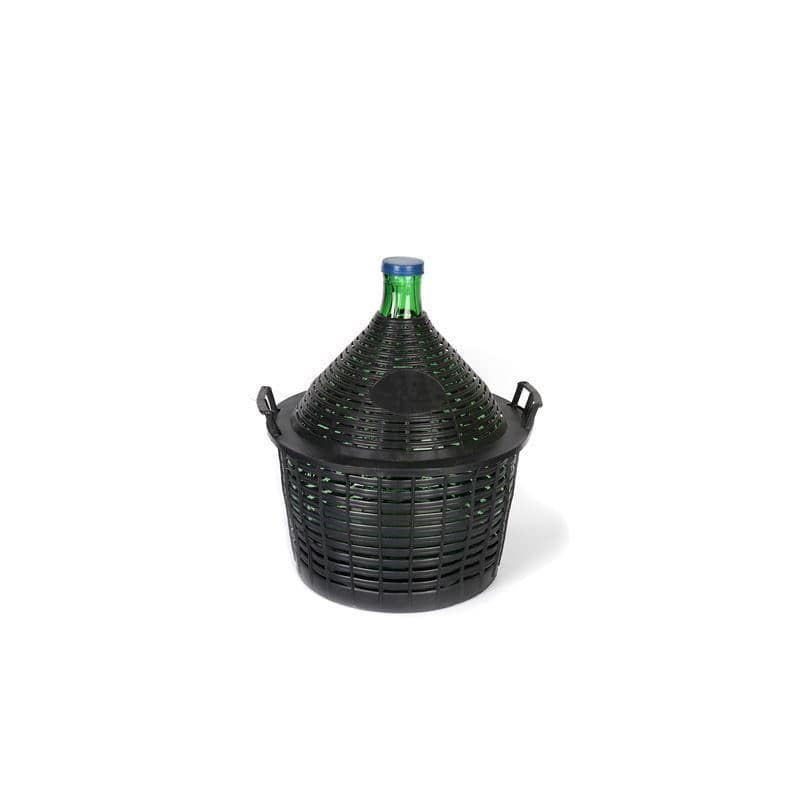 20 l bouteille ballon à col étroit, verre, vert, ouverture : couvercle emboîtable