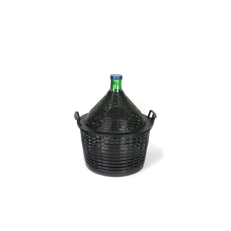20 l bouteille ballon à col étroit, verre, vert, ouverture : couvercle emboîtable