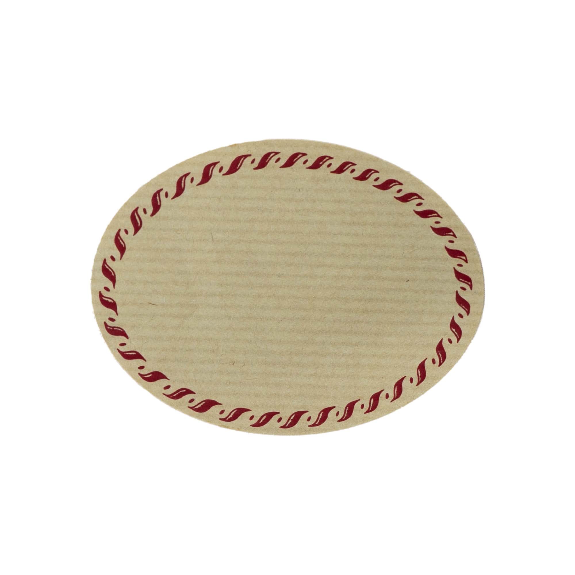 Grande étiquette naturelle « bordure en corde », ovale, papier, rouge-brun Grande étiquette naturelle « bordure en corde », ovale, papier, rouge-brun