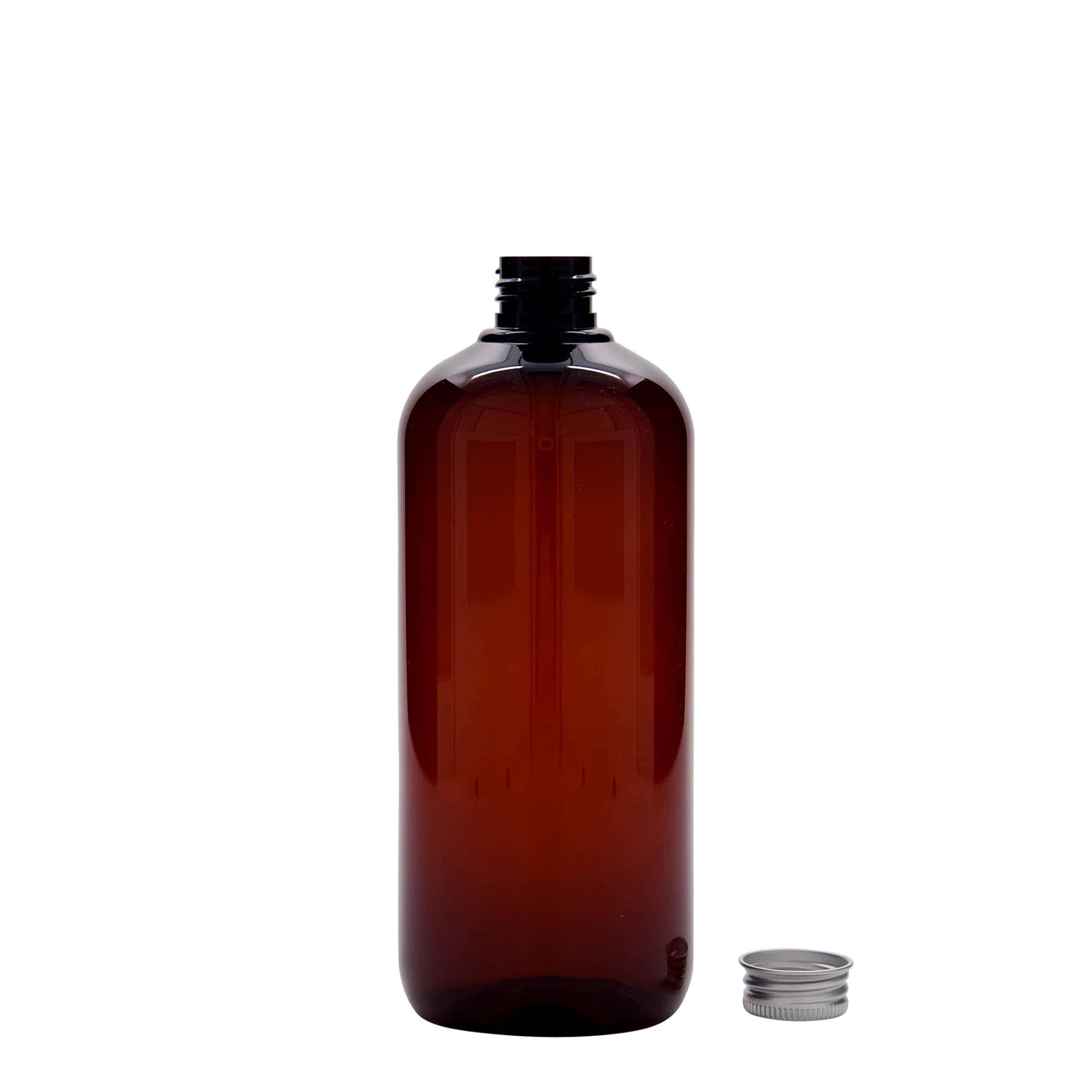 Bouteille en plastique recyclé 500 ml 'Victor's Best', PCR, marron, ouverture : 24/410