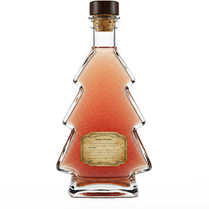 Bouteille de sapin de Noël Exemple de produit : bouteille de sapin de Noël remplie avec logo