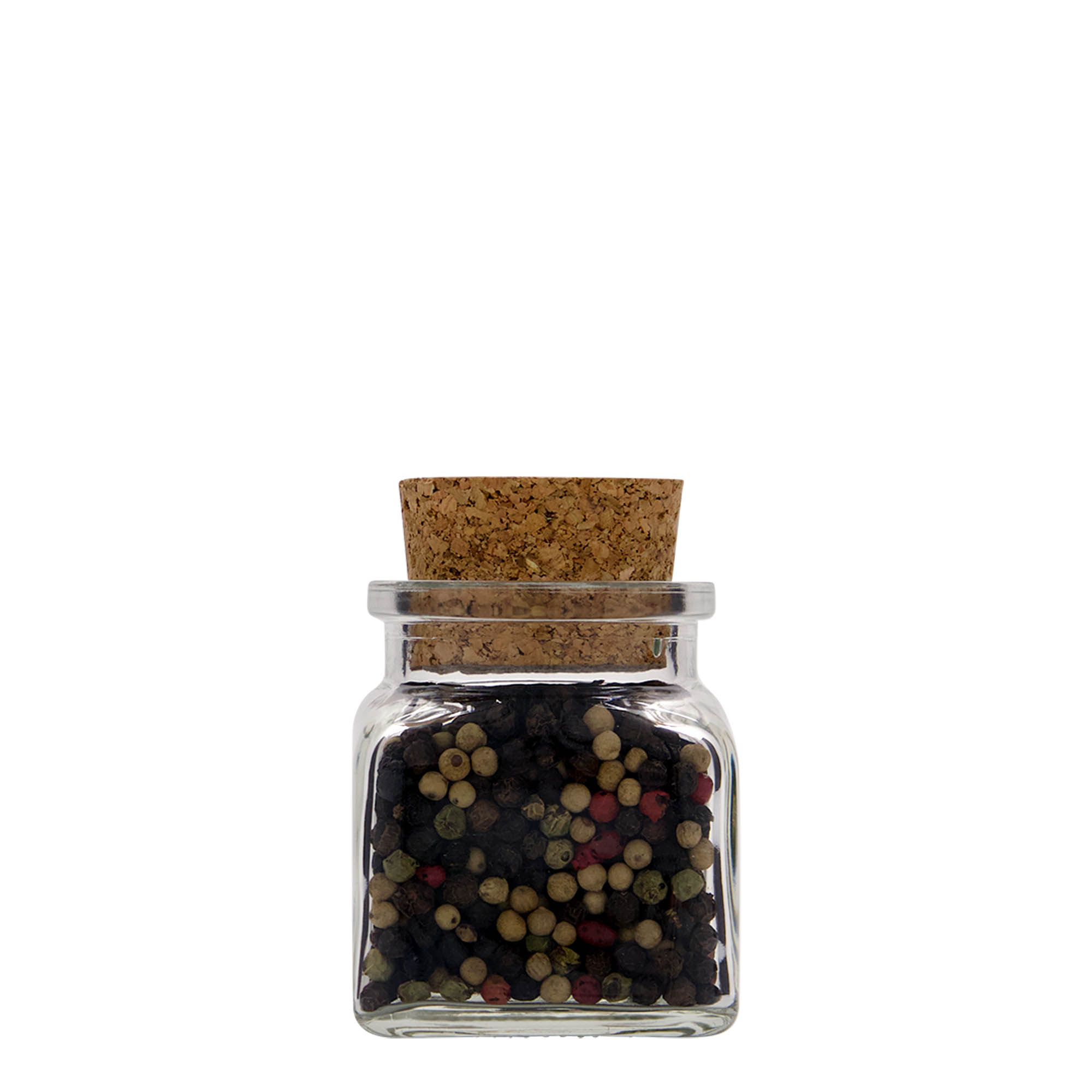 120 ml en verre à bouchon en liège, carré, ouverture : liège 120 ml en verre à bouchon en liège, carré, ouverture : liège