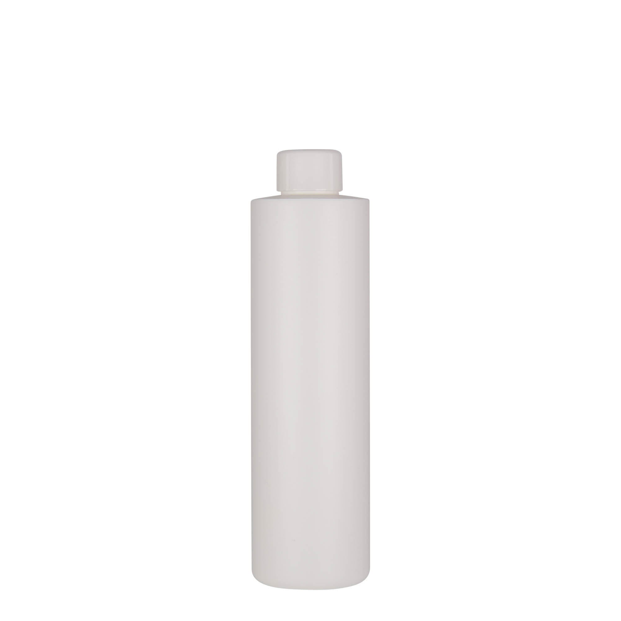 Flacon en plastique 250 ml 'Pipe', PEHD, blanc, ouverture : 24/410 Flacon en plastique 250 ml 'Pipe', PEHD, blanc, ouverture : 24/410