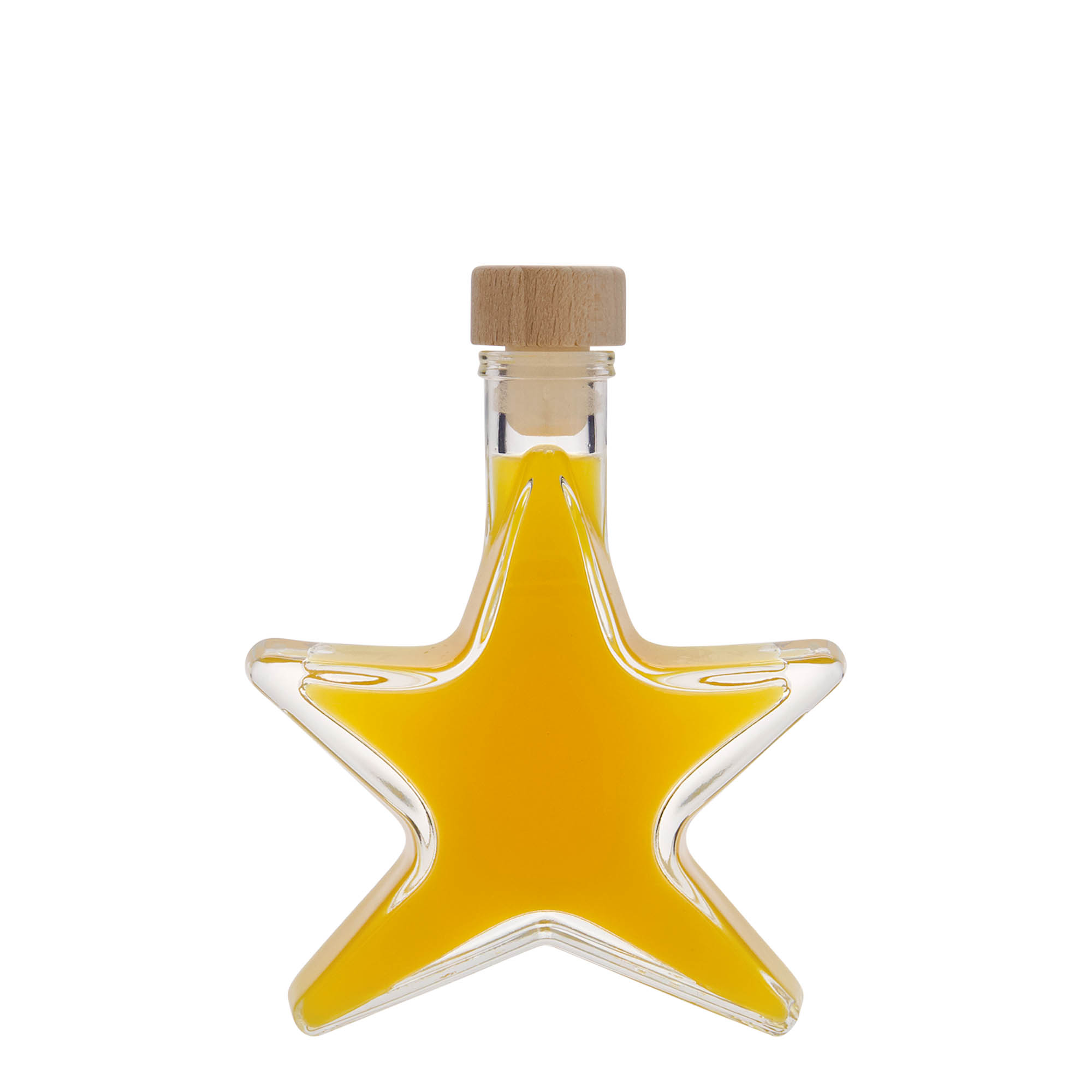 Flacon en verre 100 ml « Étoile », ouverture : bouchon en liège Flacon en verre 100 ml « Étoile », ouverture : bouchon en liège