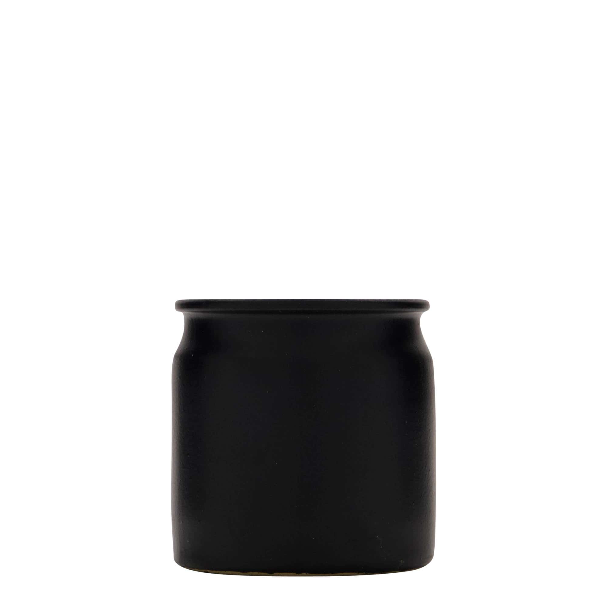 Pot en grès 160 ml, céramique, noir, bouchage: bouchon Pot en grès 160 ml, céramique, noir, bouchage: bouchon