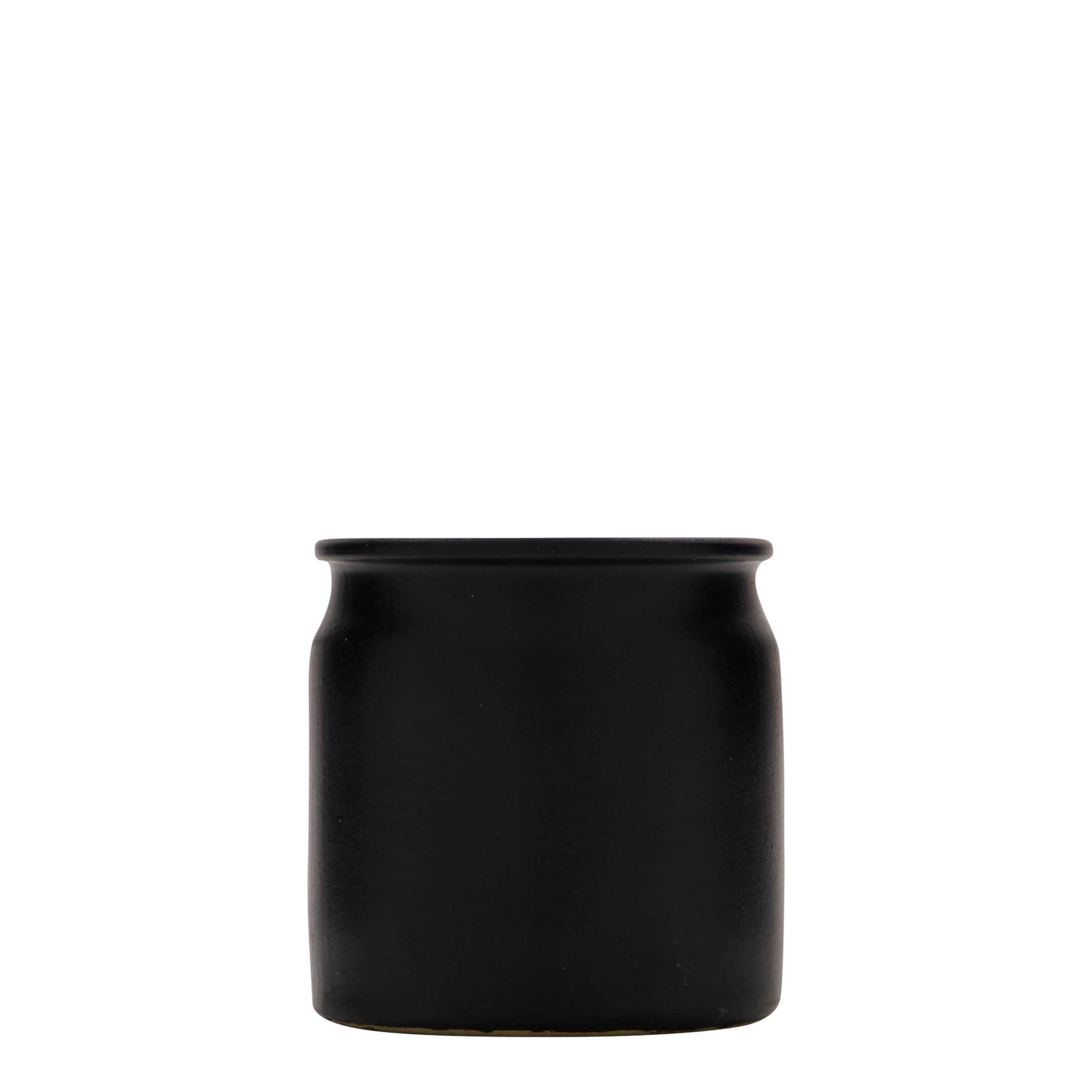 Pot en grès 160 ml, céramique, noir, ouverture : liège