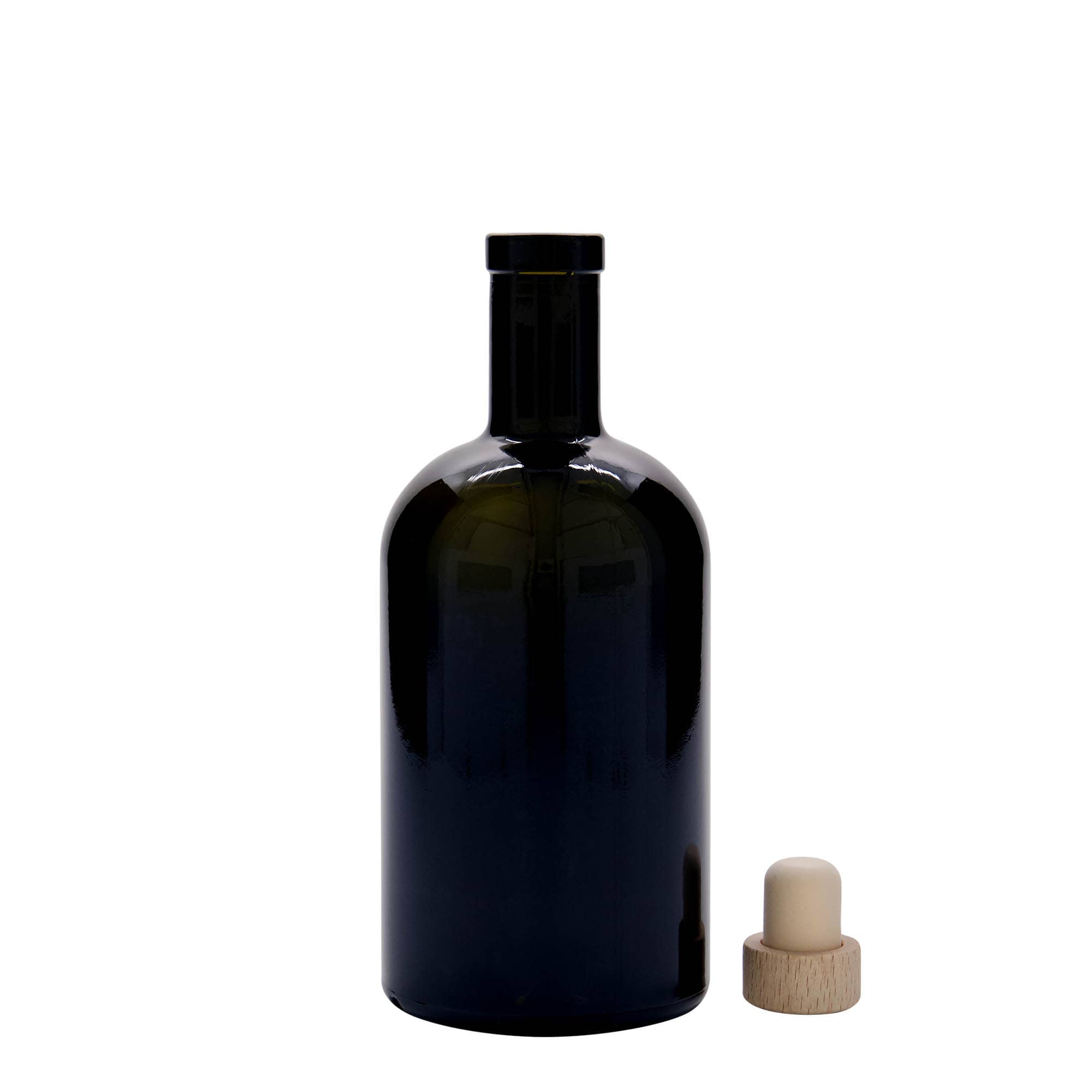 Bouteille en verre 500 ml 'Farmacia', vert antique, ouverture : bouchon en liège