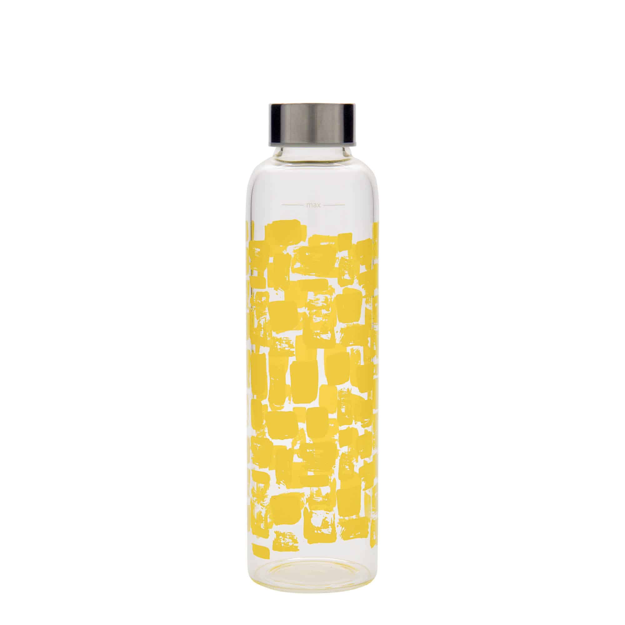 Gourde 500 ml 'Perseus', motif : rectangles jaunes, col : bouchon à vis