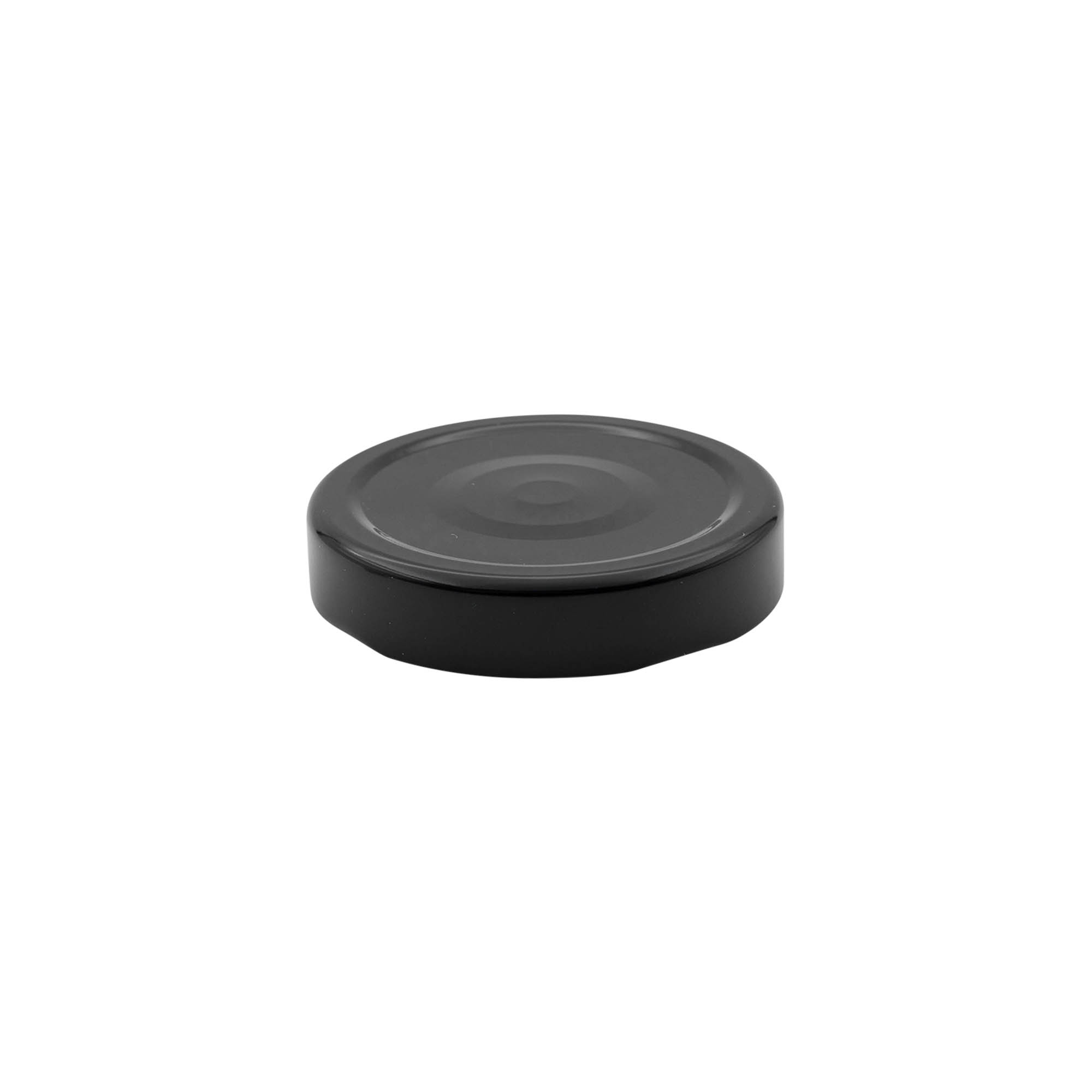 Bouchon à visser Deep-Twist-Off, tôle blanche, noir, pour ouverture : Deep-TO 66