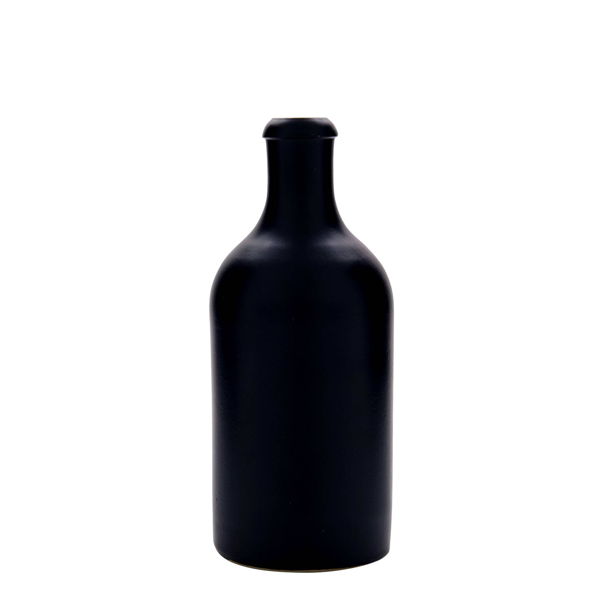 Cruche en grès 500 ml, noire, ouverture : liège