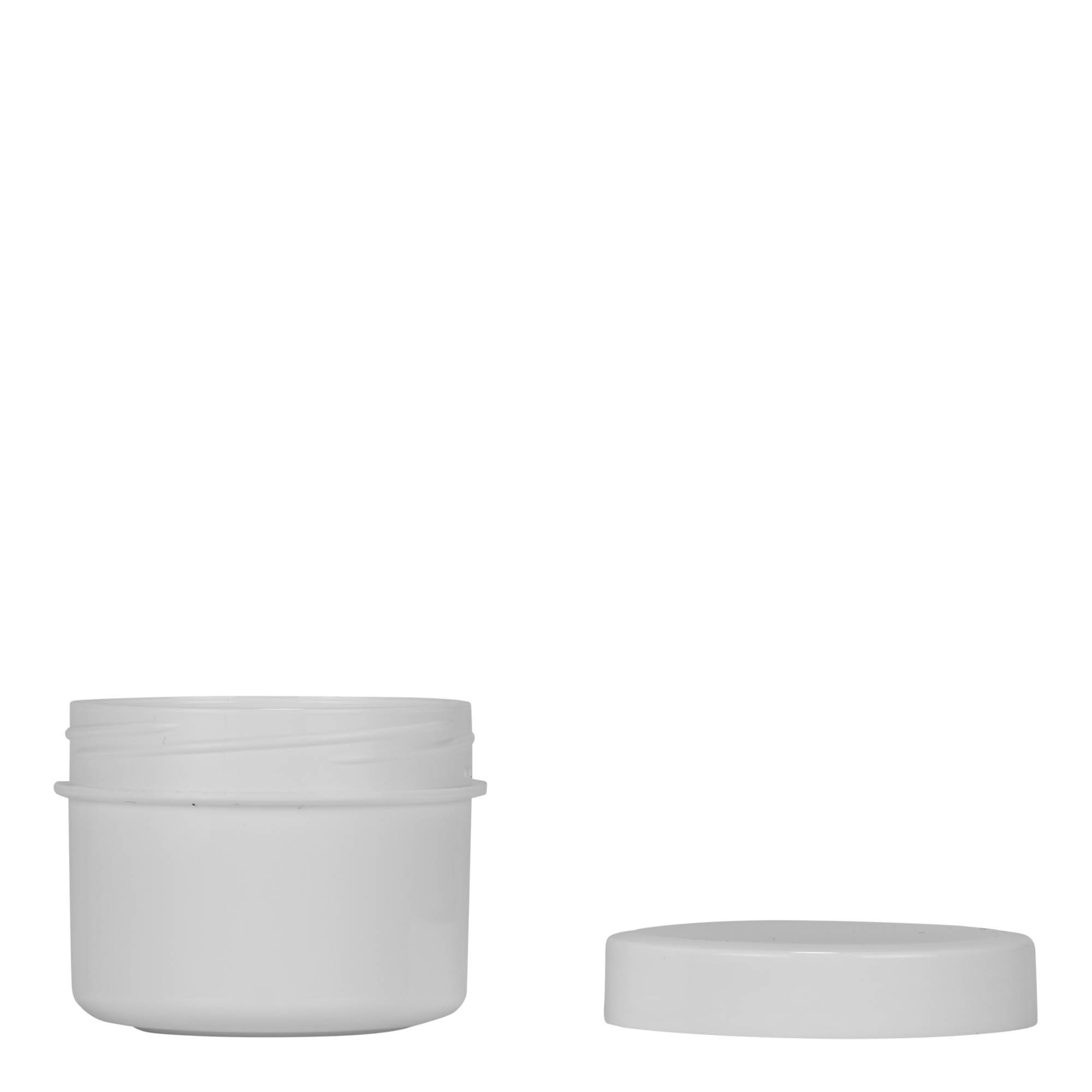 Dose en plastique de 35 ml « White Line », PP, blanc, ouverture : bouchon à vis Dose en plastique de 35 ml « White Line », PP, blanc, ouverture : bouchon à vis