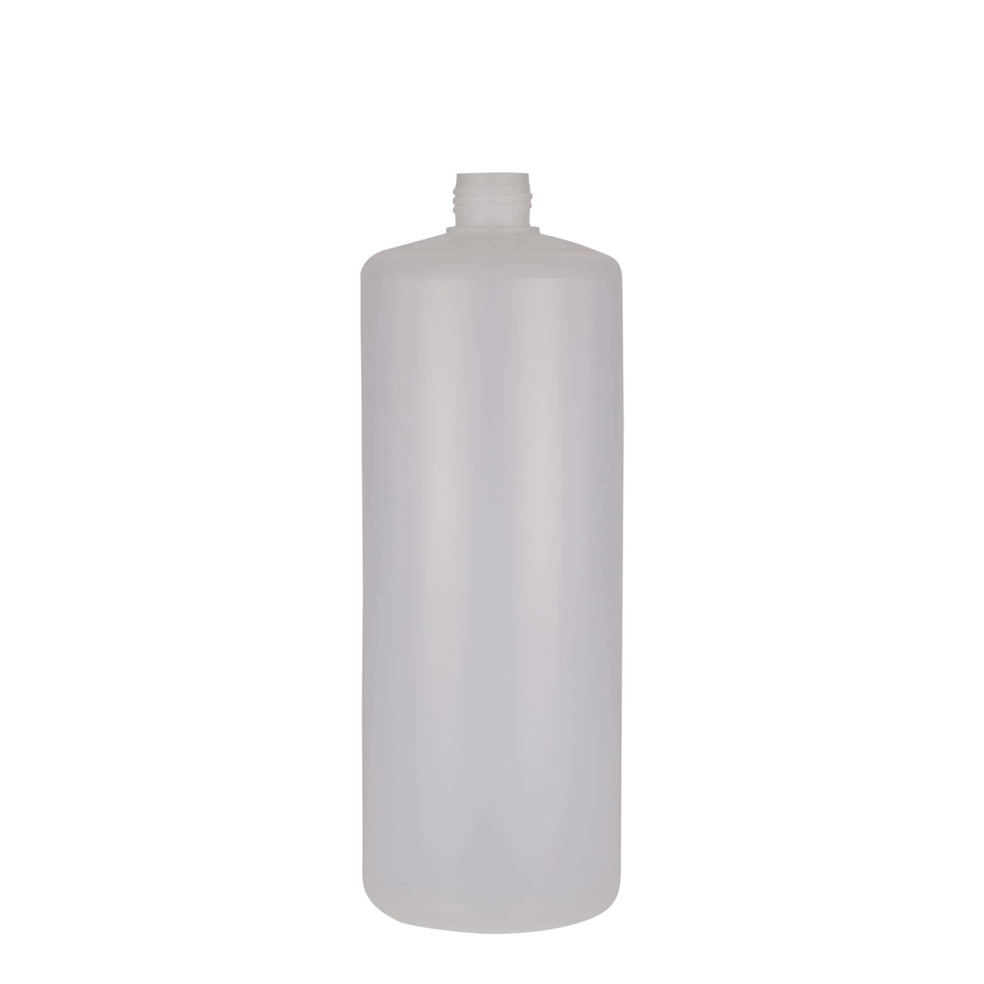 1 000 ml bouteille ronde, plastique PE, naturel, ouverture : bouchon à vis
