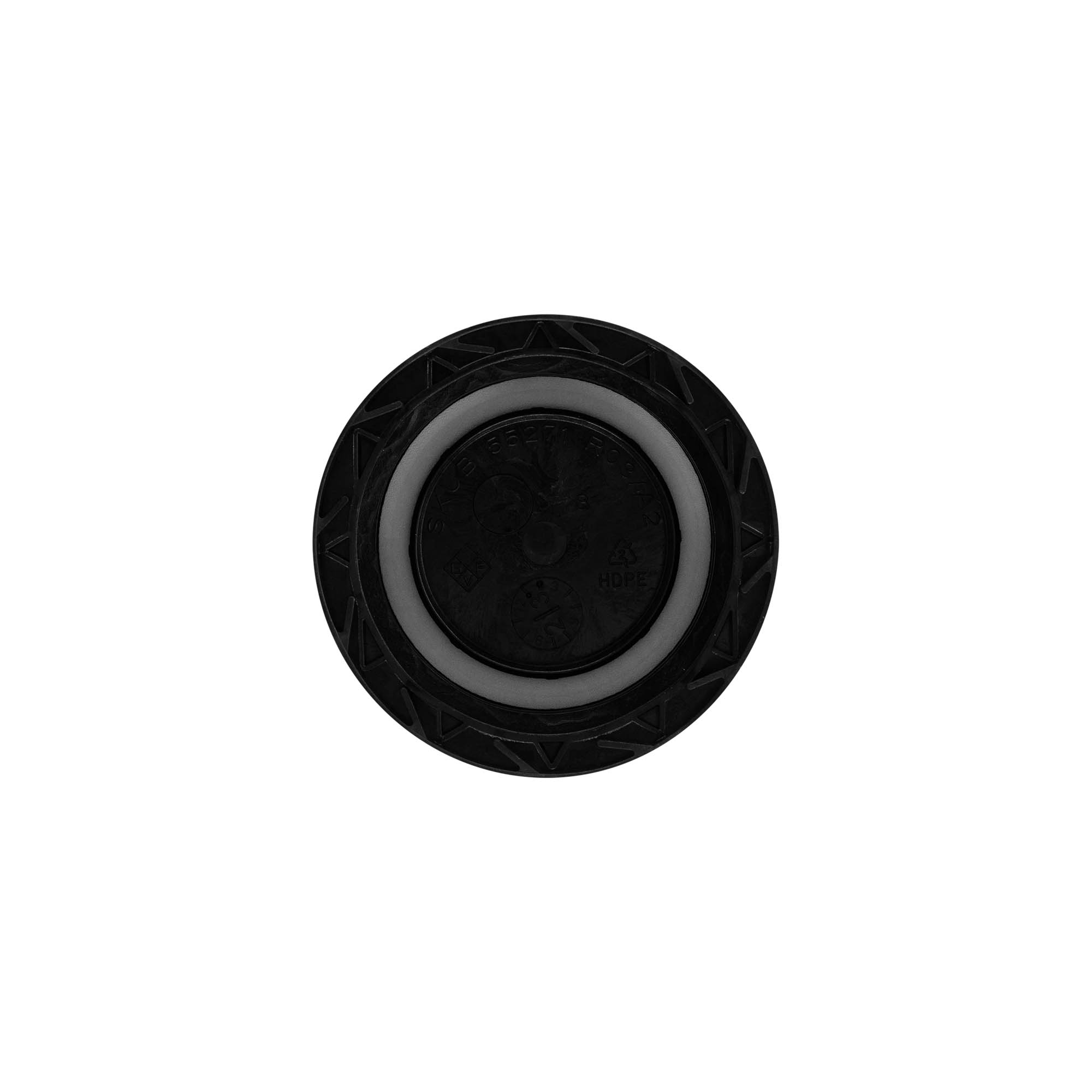Bouchon à vis, plastique PP, noir, pour ouverture : ND55