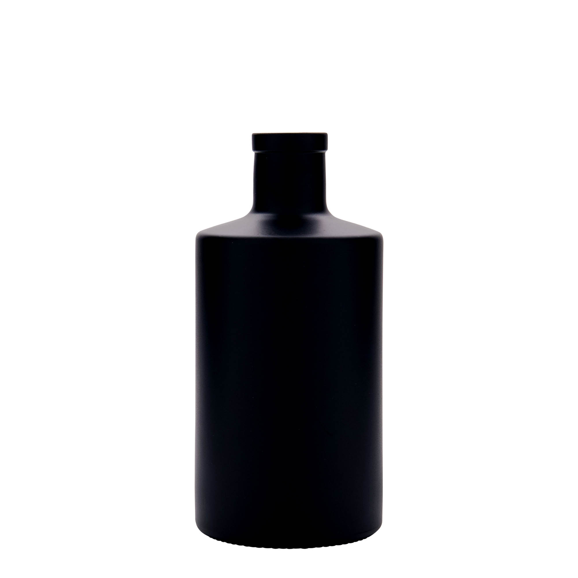 Bouteille en verre 500 ml 'Caroline', noire, ouverture : liège