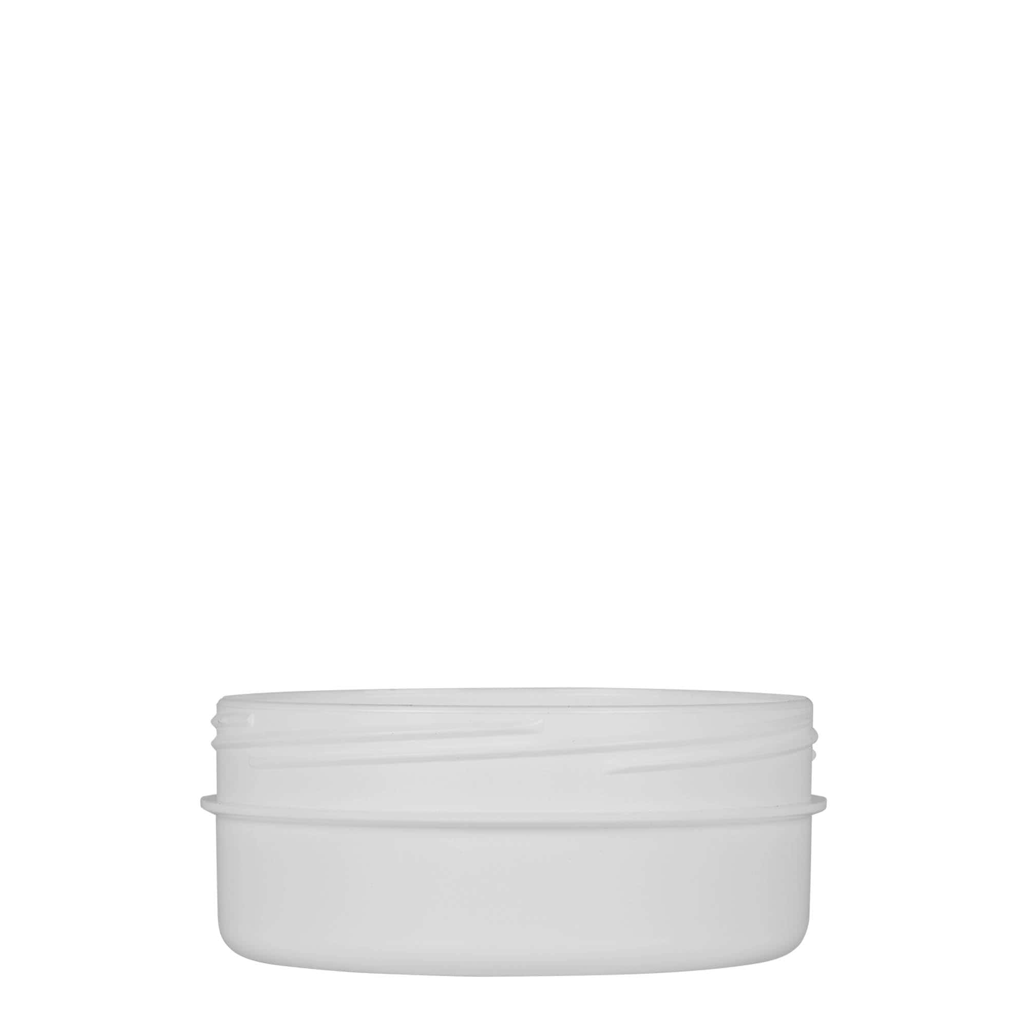 125 ml boîte en plastique 'White Line', PP, blanche, ouverture : bouchon à vis