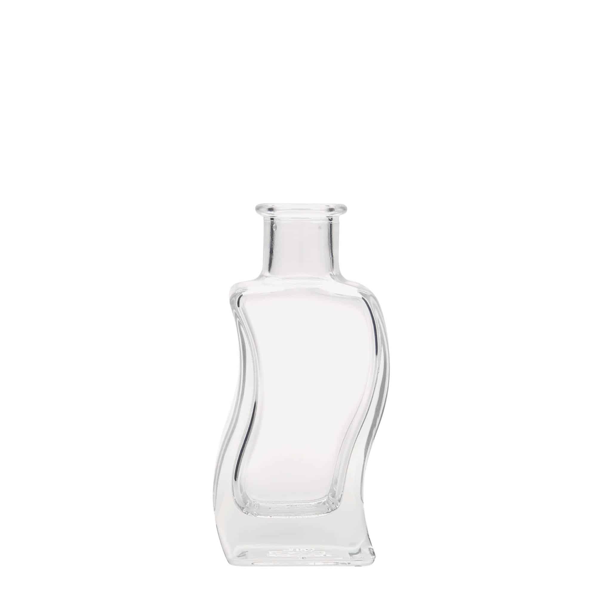 Bouteille en verre 100 ml 'Vague', carrée, bouchage: bouchon Bouteille en verre 100 ml 'Vague', carrée, bouchage: bouchon