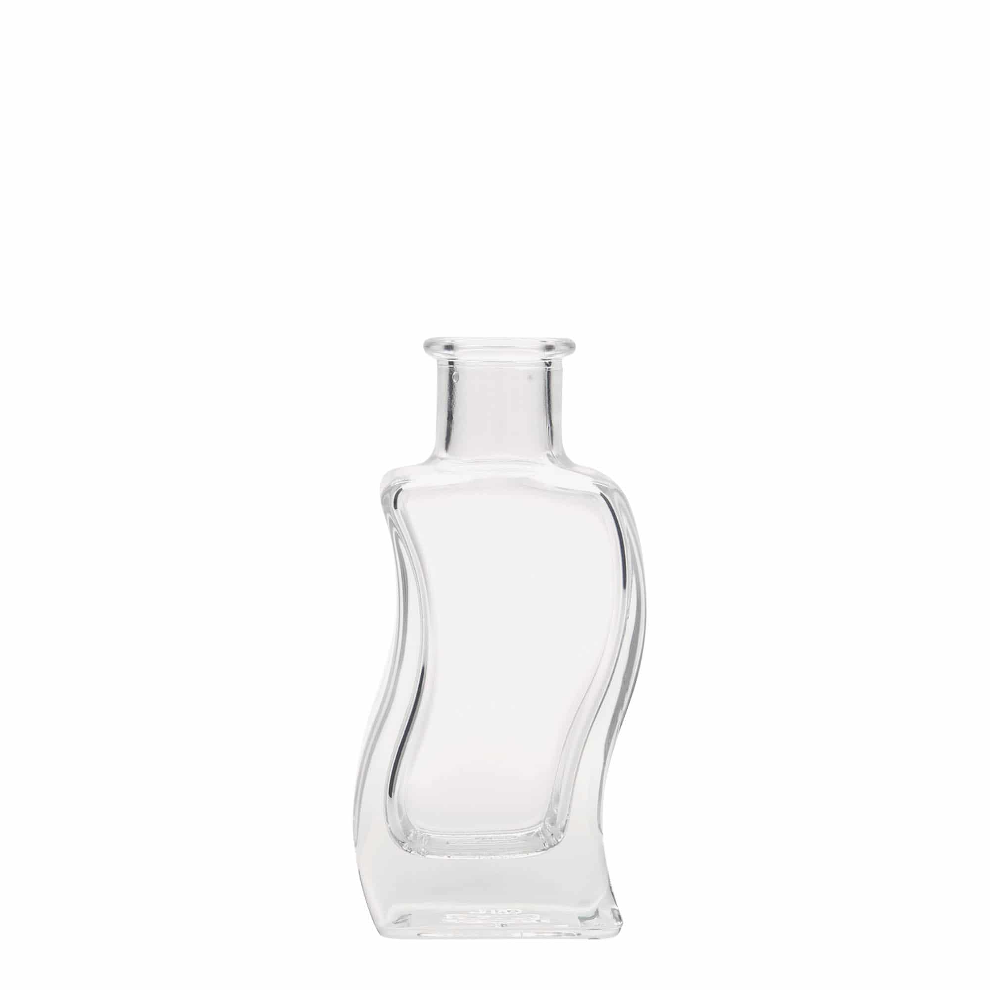 Flacon en verre 100 ml « Welle », carré, ouverture : bouchon en liège Flacon en verre 100 ml « Welle », carré, ouverture : bouchon en liège