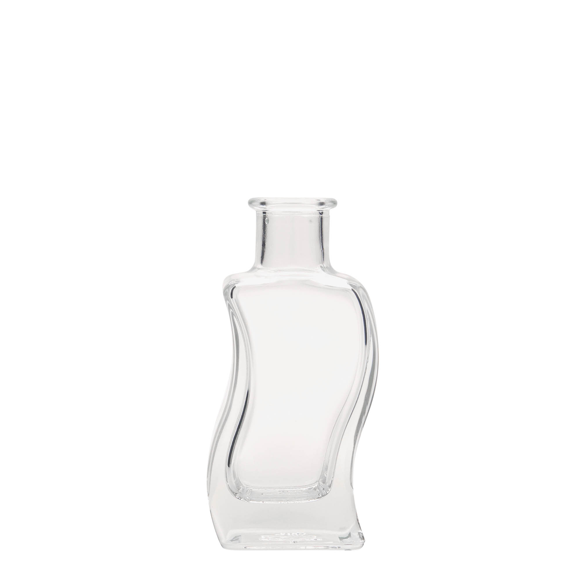 Flacon en verre 100 ml « Welle », carré, ouverture : bouchon en liège Flacon en verre 100 ml « Welle », carré, ouverture : bouchon en liège