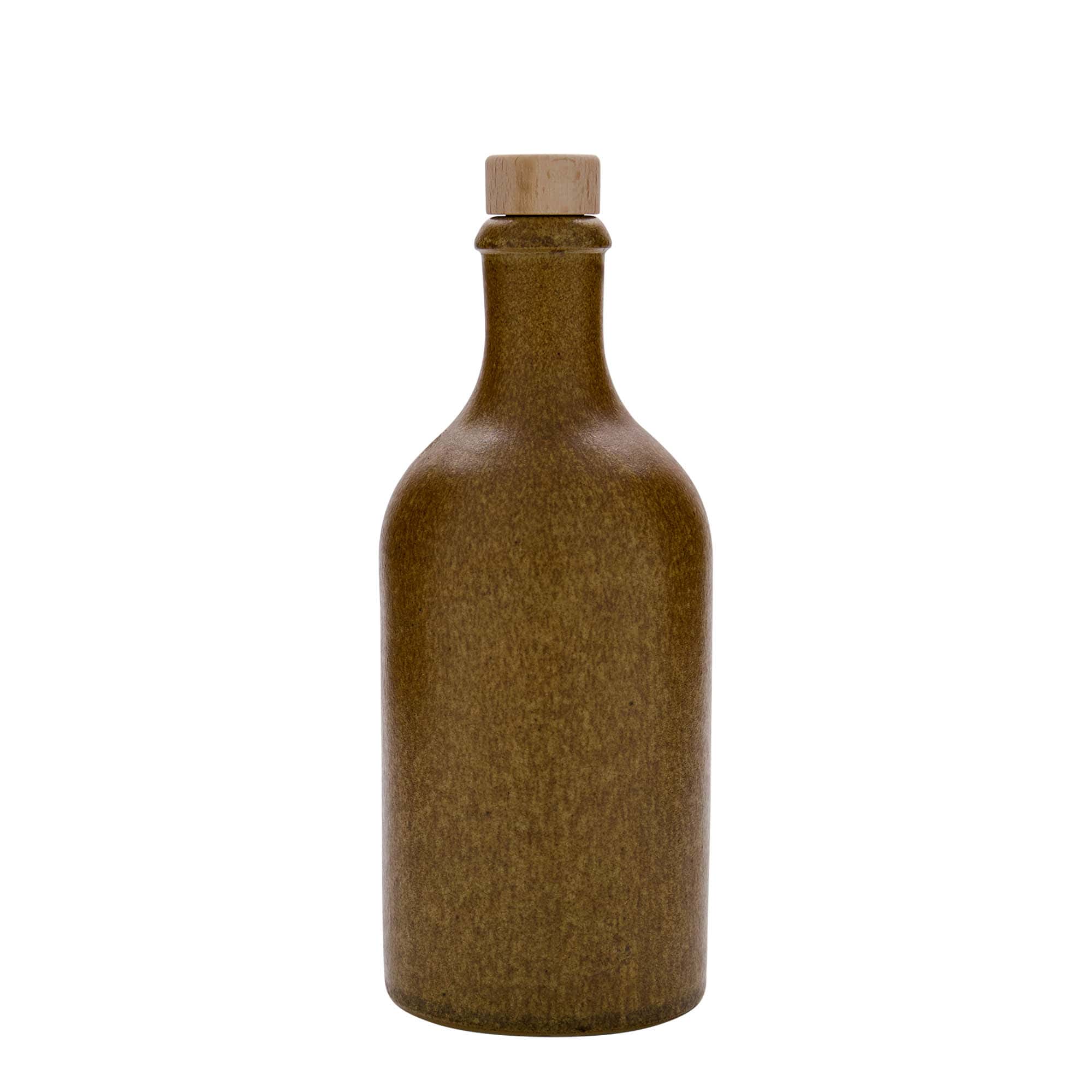 Cruche en terre cuite 500 ml, grès, brun-cristallisé, ouverture : liège
