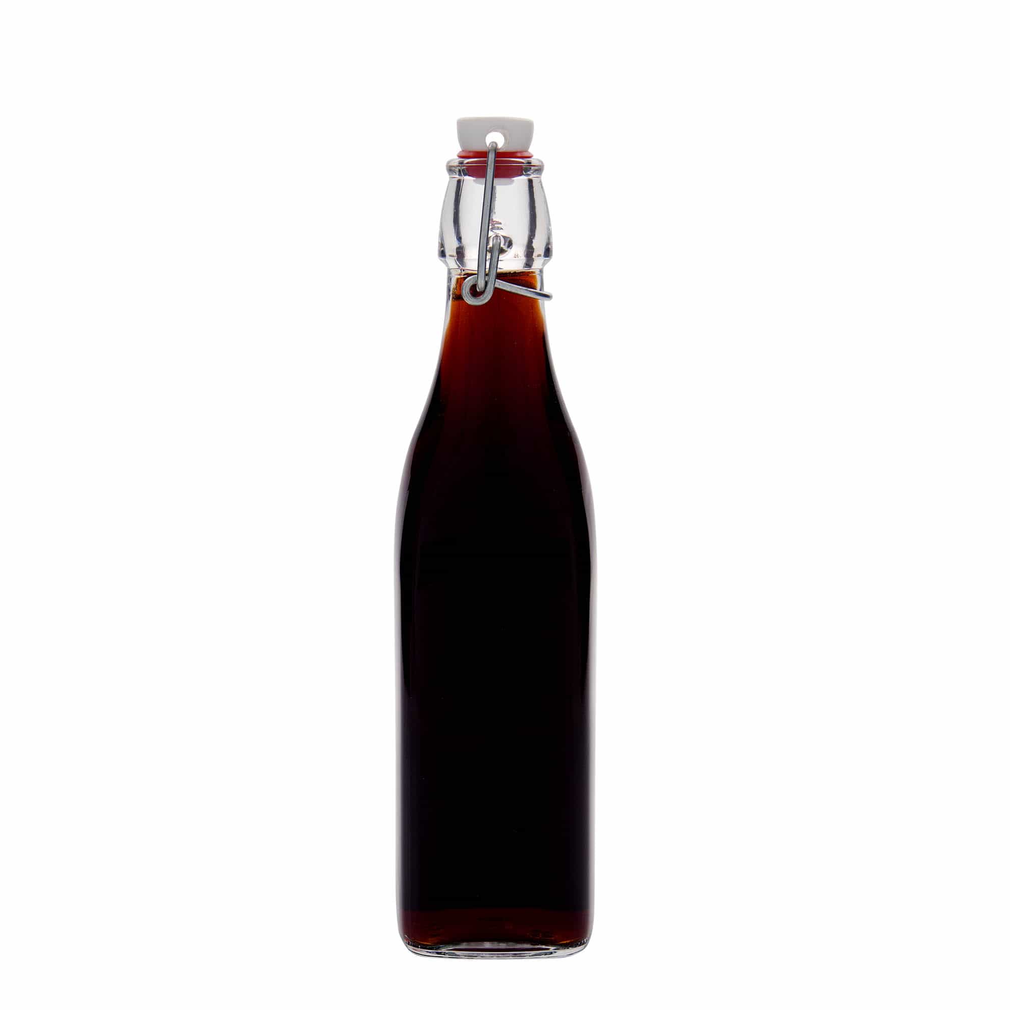 Bouteille en verre 500 ml 'Swing, carrée, ouverture : fermeture à levier'