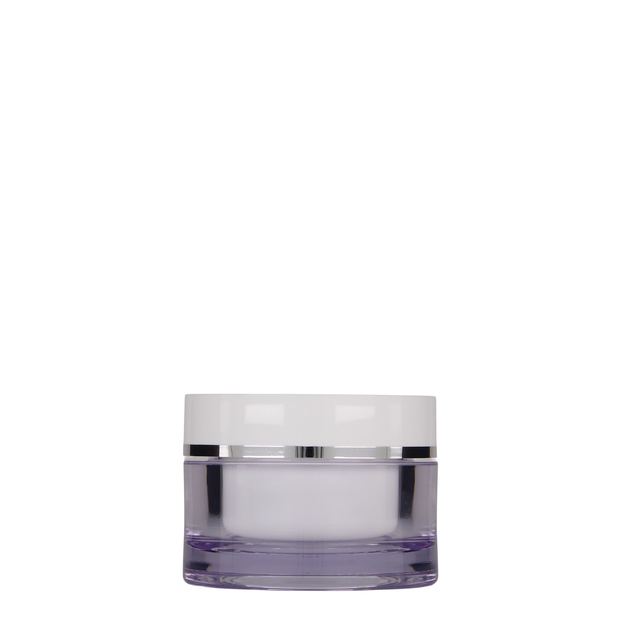 Pot de 50 ml, plastique SAN, blanc, ouverture : bouchon à vis Pot de 50 ml, plastique SAN, blanc, ouverture : bouchon à vis