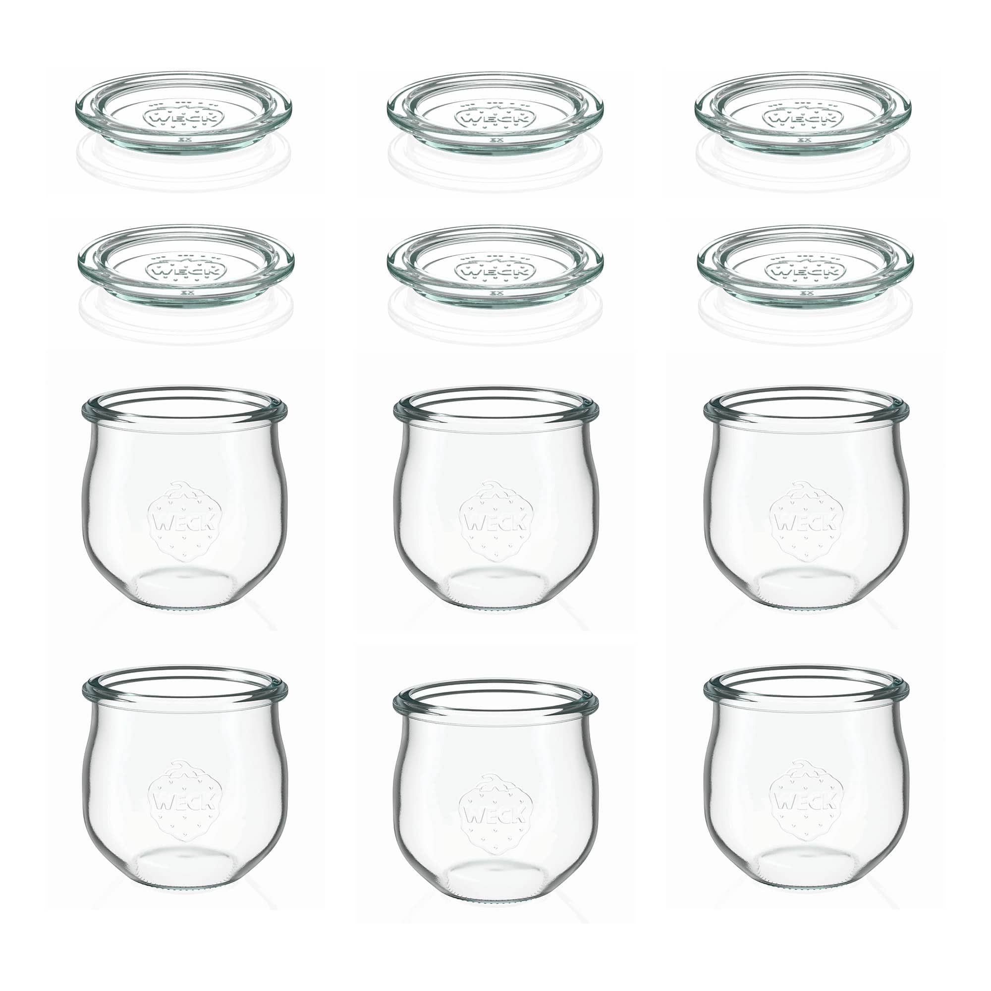 6x 370 ml WECK verre tulipe avec couvercle en verre RR 80