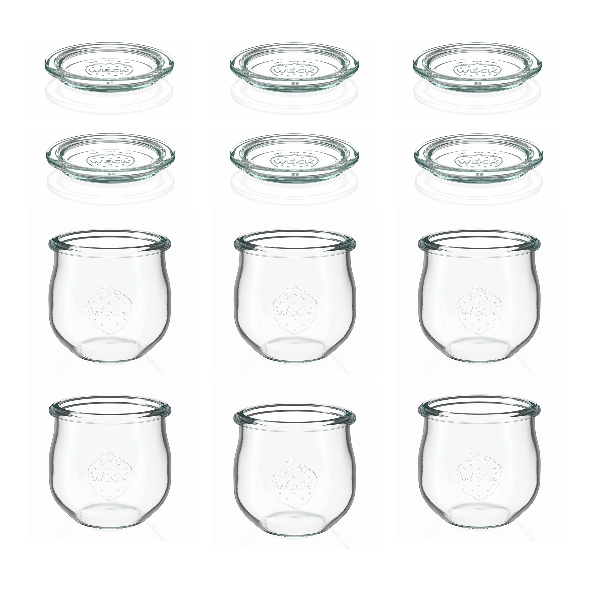 6x 370 ml WECK verre tulipe avec couvercle en verre RR 80