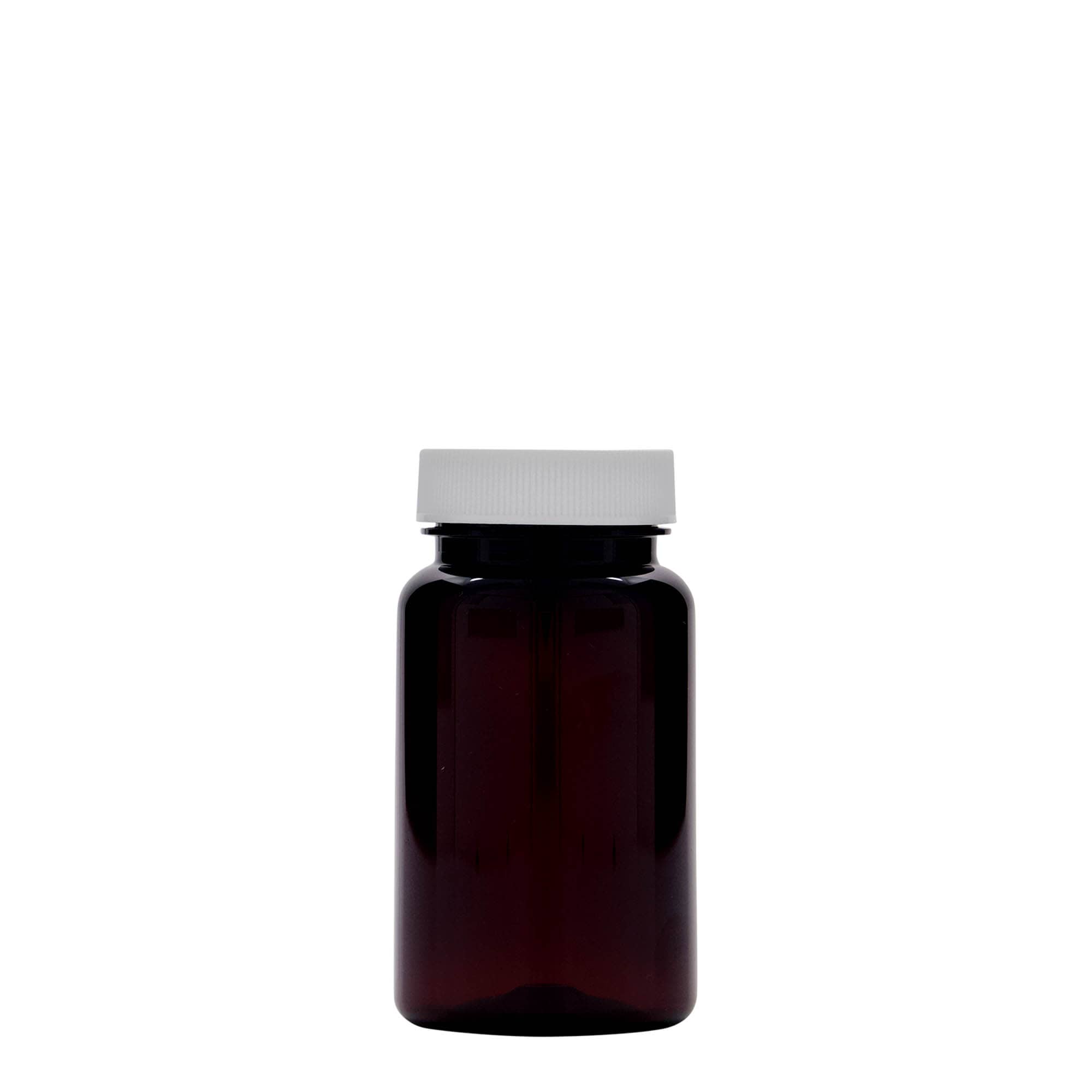 100 ml flacon PET, plastique, brun, ouverture : 38/400