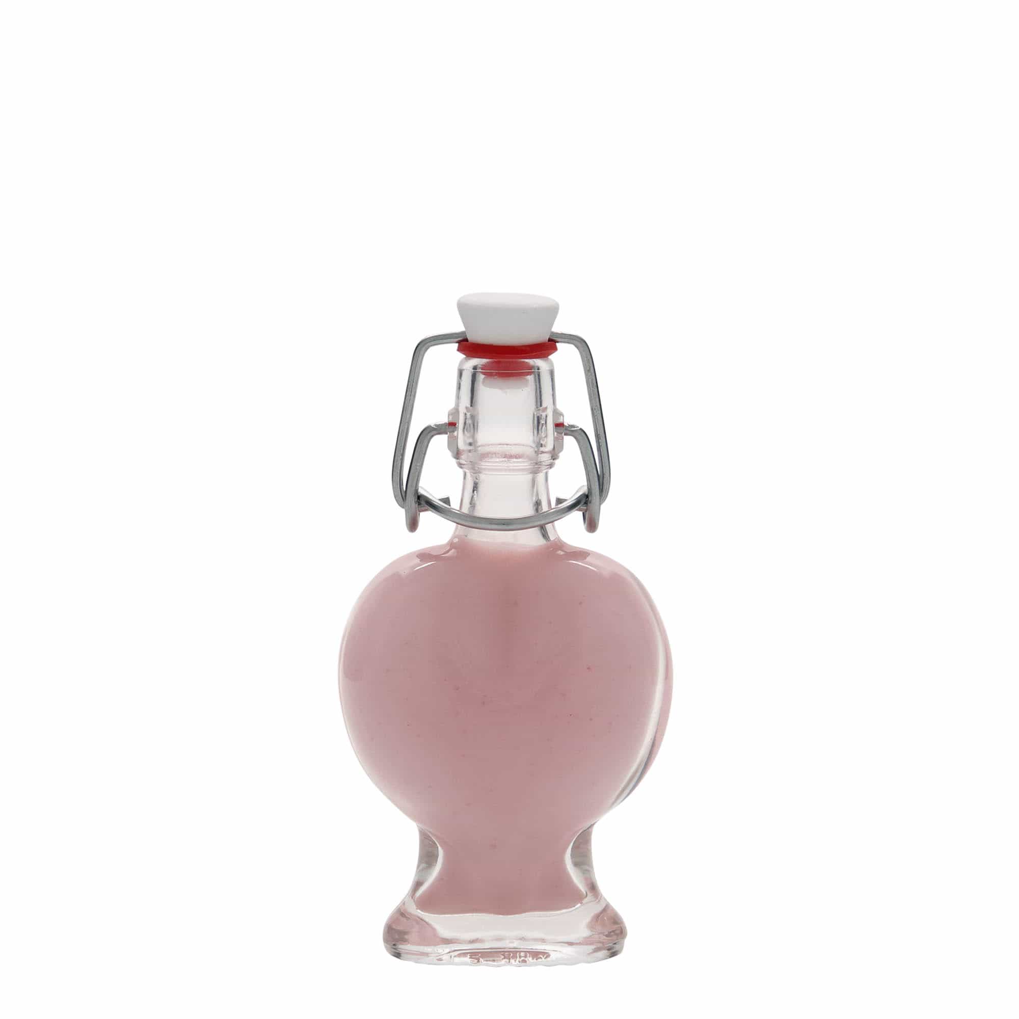 Flacon en verre de 40 ml « Cœur », ouverture : fermeture à bascule