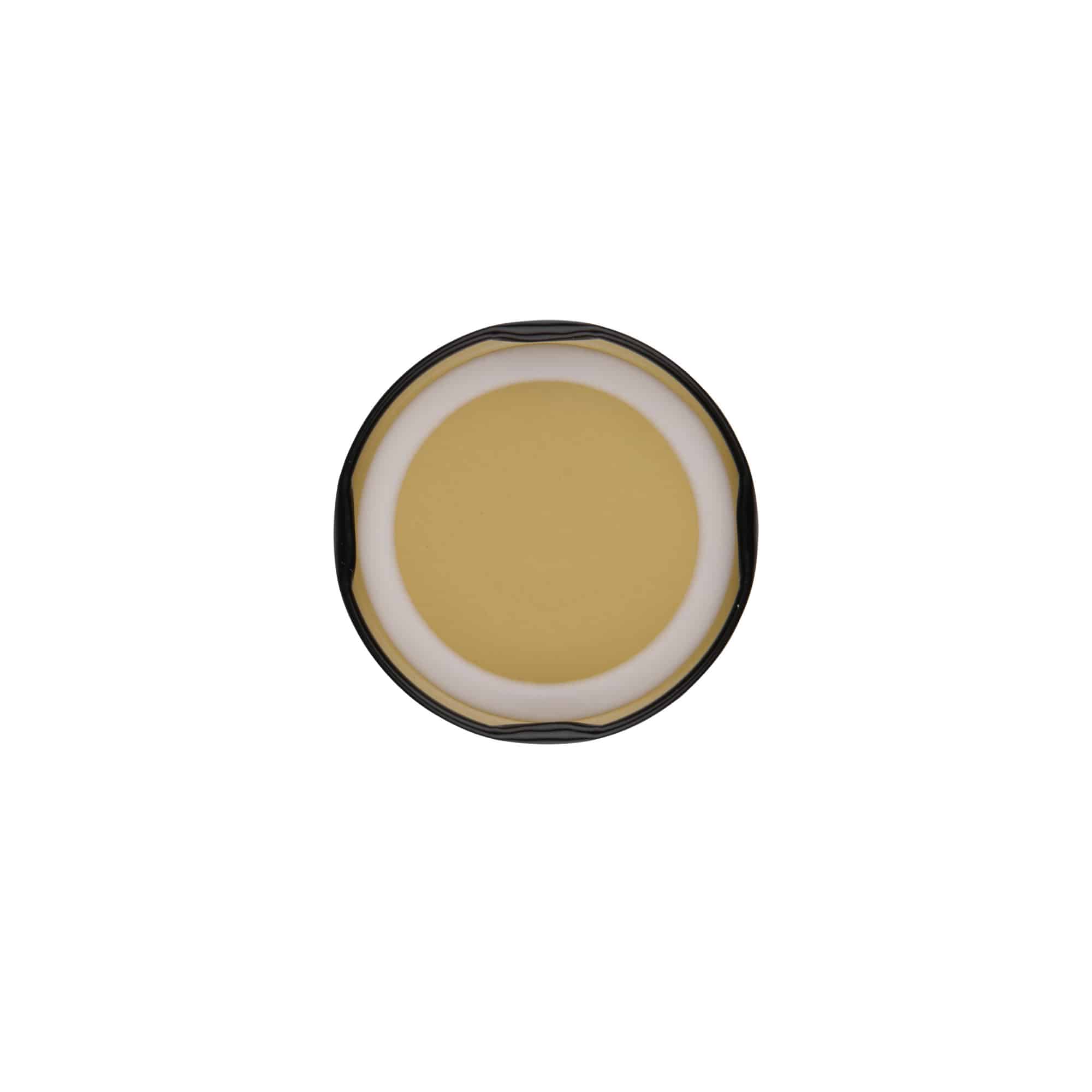 Bouchon à visser, tôle blanche, noir, pour ouverture : TO 58 Bouchon à visser, tôle blanche, noir, pour ouverture : TO 58