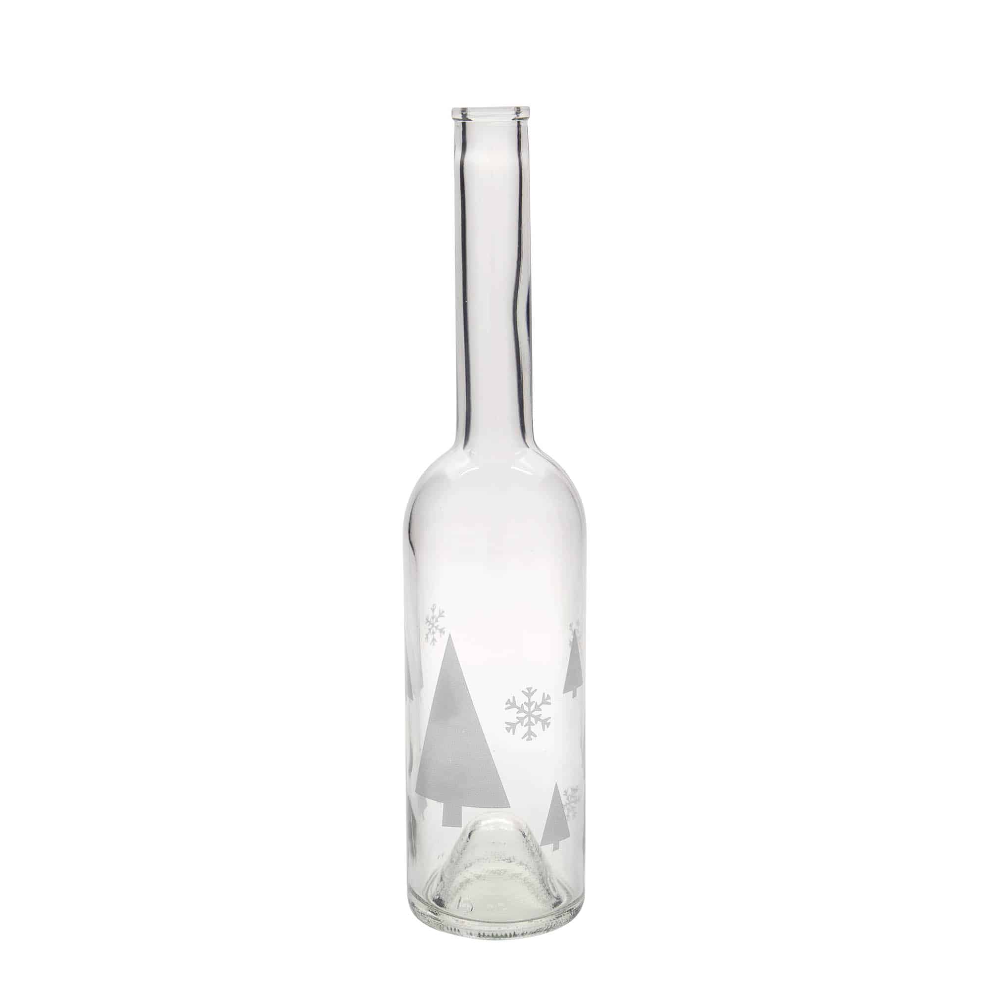 Bouteille en verre 500 ml 'Opera', motif : flocons de neige, bouchage: bouchon Bouteille en verre 500 ml 'Opera', motif : flocons de neige, bouchage: bouchon