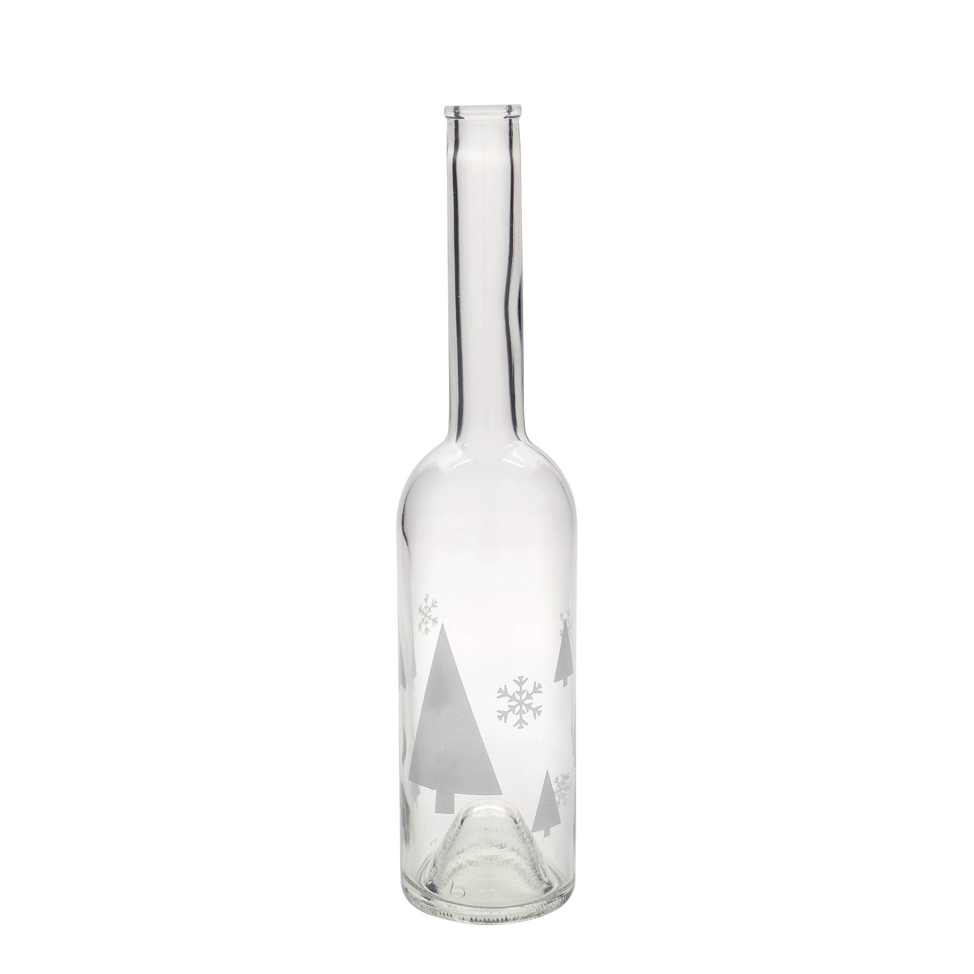 Bouteille en verre 500 ml « Opera », motif : flocons de neige, ouverture : liège