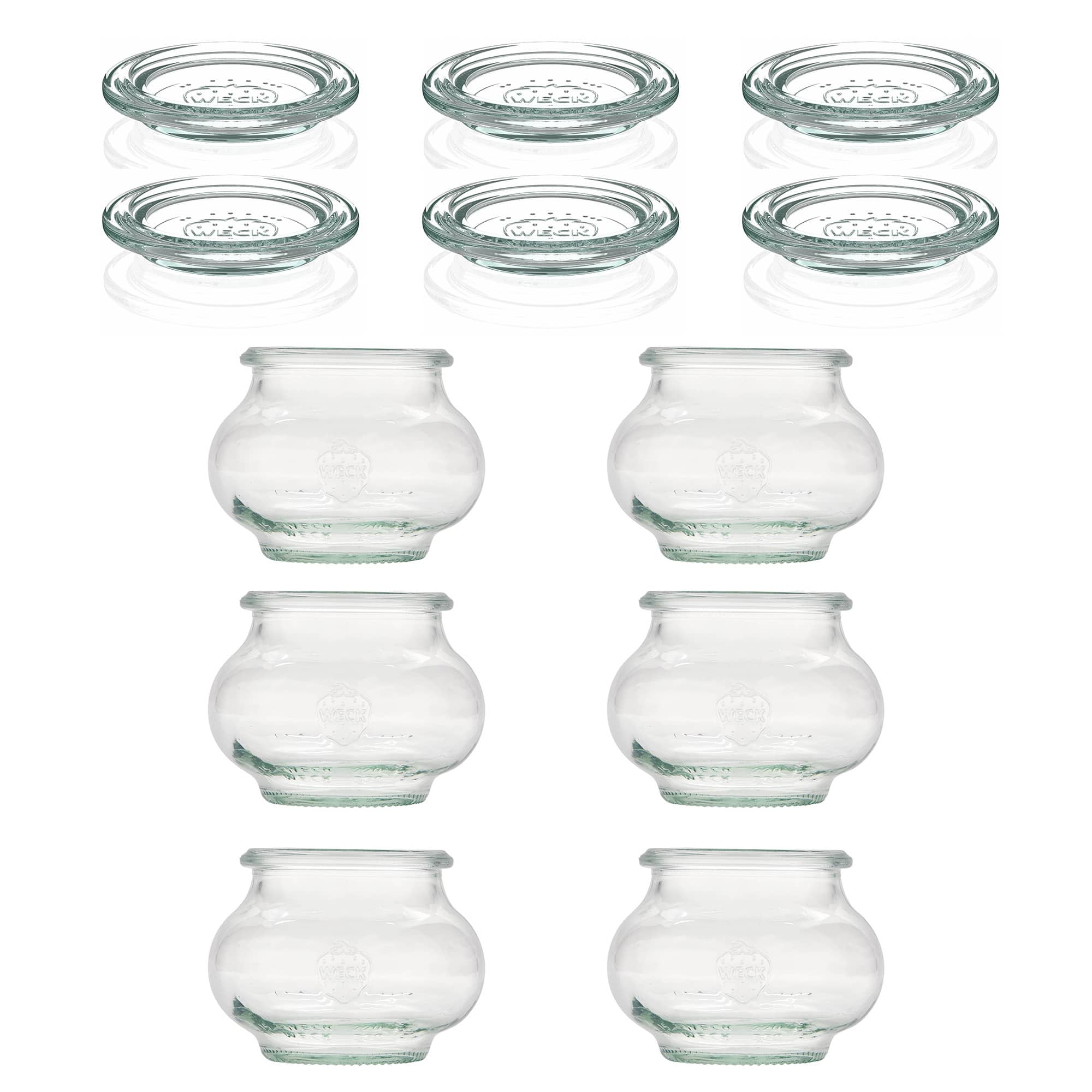 6x 220 ml bocal décoratif WECK avec couvercle en verre RR 60