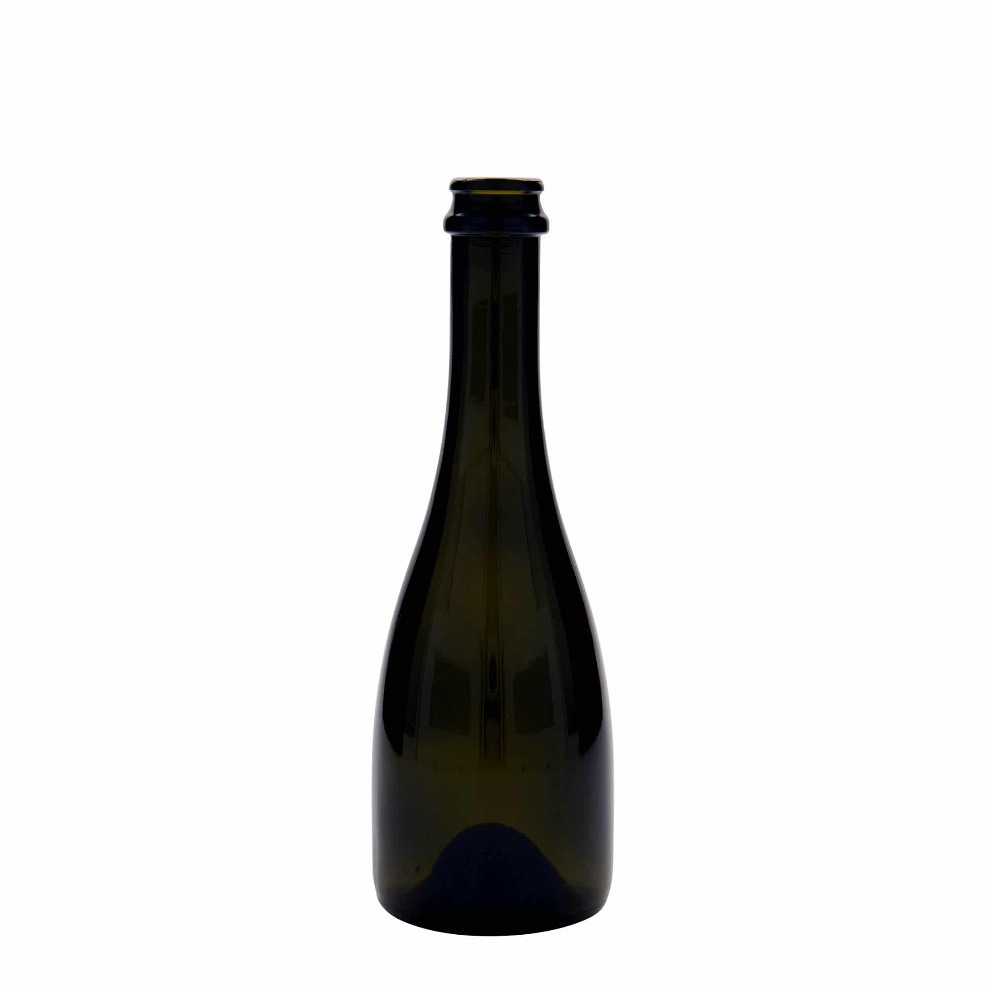 Bouteille de bière / de Champagne 330 ml 'Tosca', verre, vert antique, col : capsules couronnes