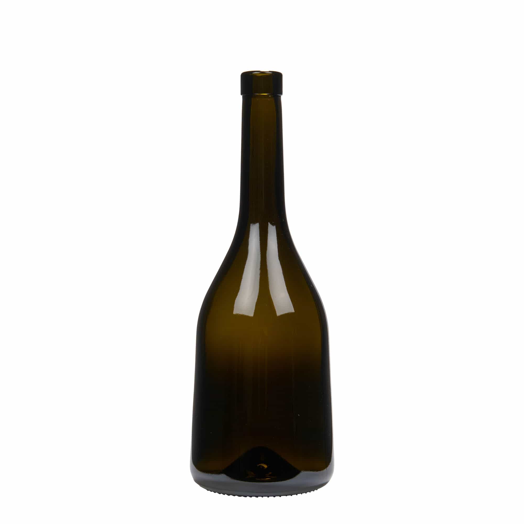 Bouteille en verre 750 ml 'Rustica', vert antique, ouverture : bouchon en liège Bouteille en verre 750 ml 'Rustica', vert antique, ouverture : bouchon en liège