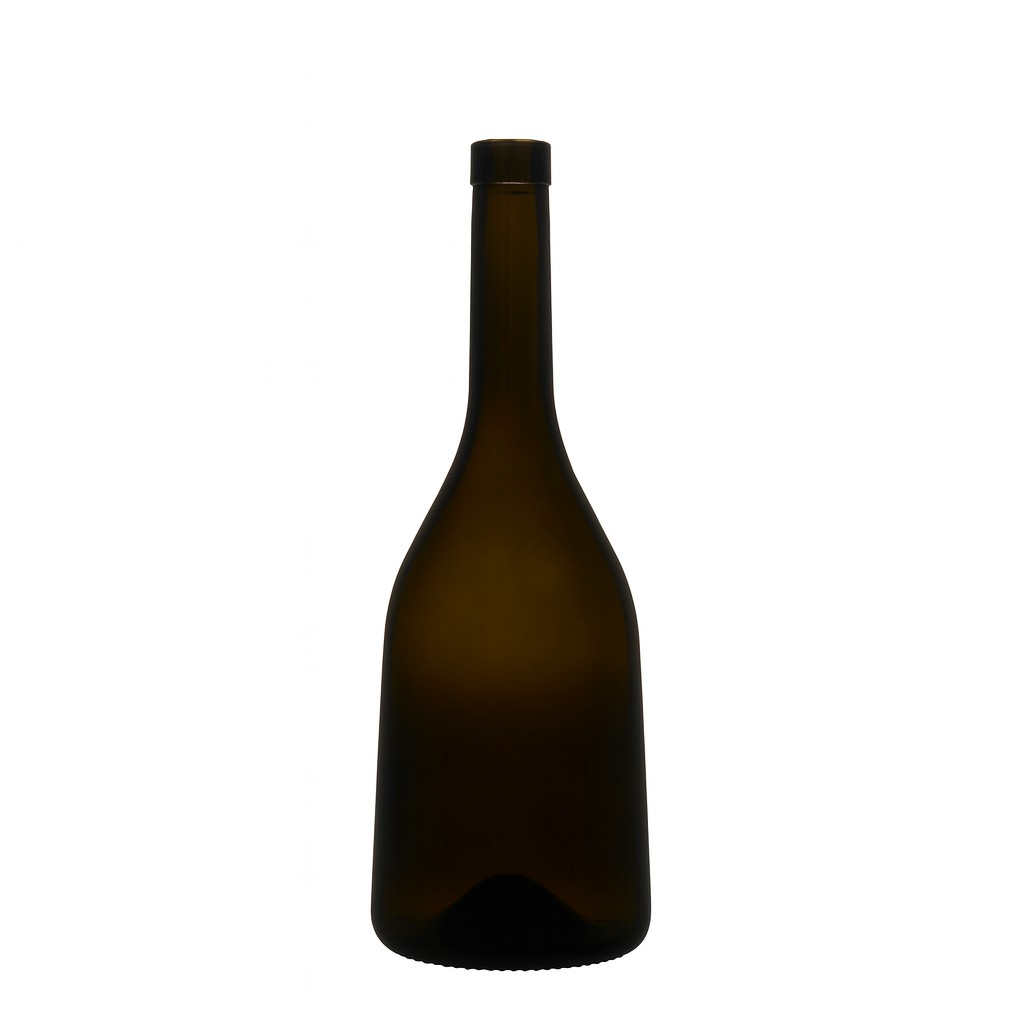 Bouteille en verre 750 ml 'Rustica', vert antique, ouverture : bouchon en liège