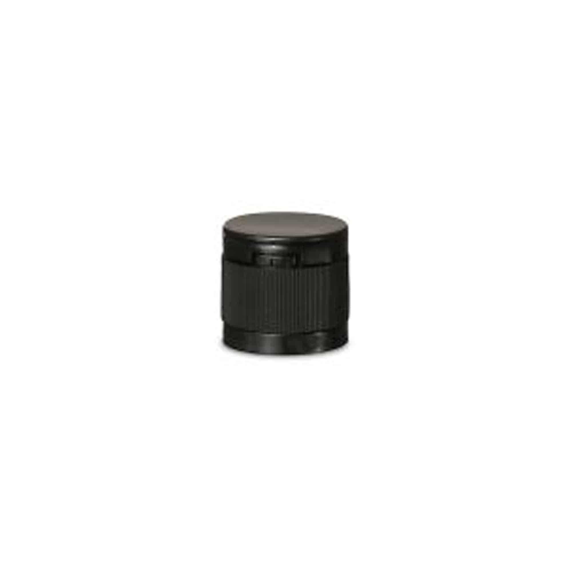 Bouchon à vis avec charnière, plastique PP noir, pour goulot : DIN 18 Bouchon à vis avec charnière, plastique PP noir, pour goulot : DIN 18