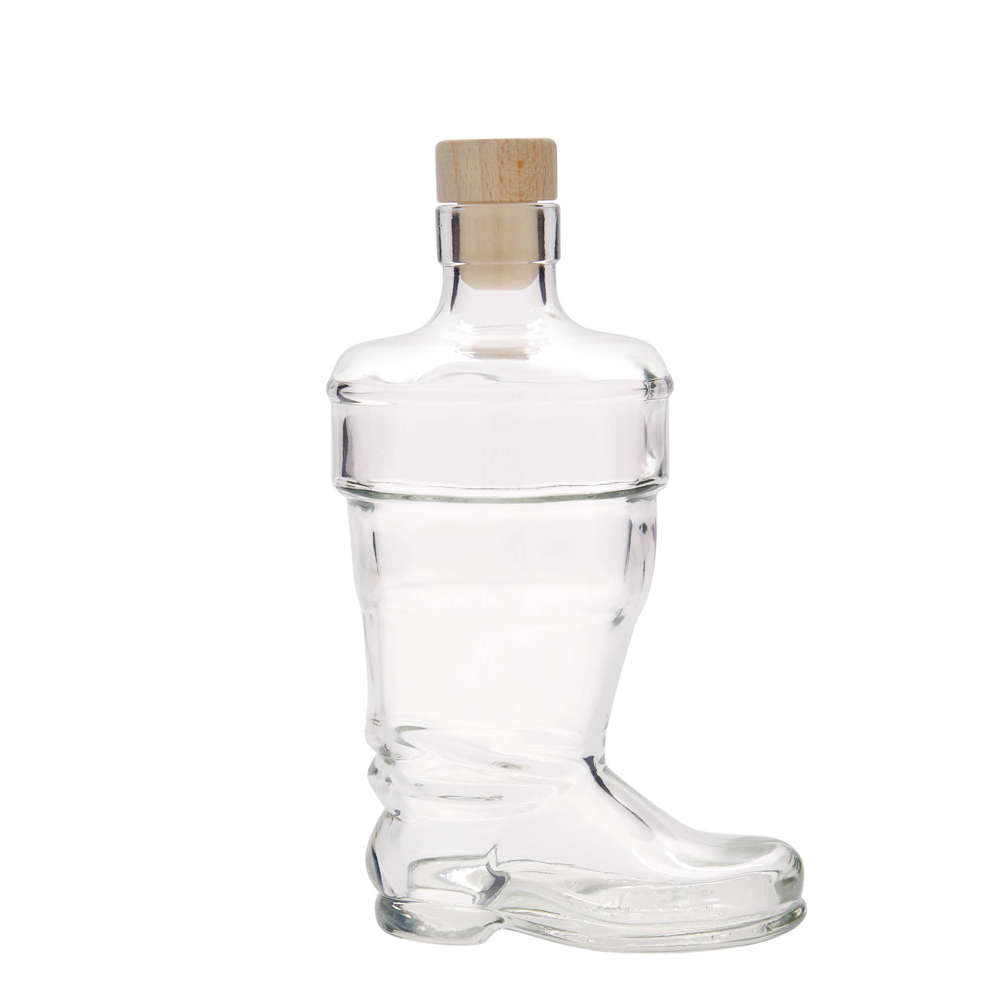 Bouteille en verre 350 ml « Bottine », ouverture : bouchon en liège Bouteille en verre 350 ml « Bottine », ouverture : bouchon en liège