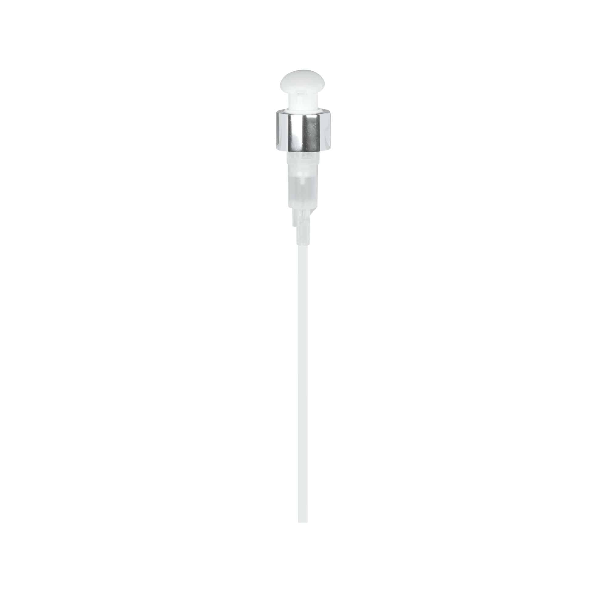 Bouchon à vis avec pompe distributrice, plastique PP, blanc, pour ouverture : 24/410