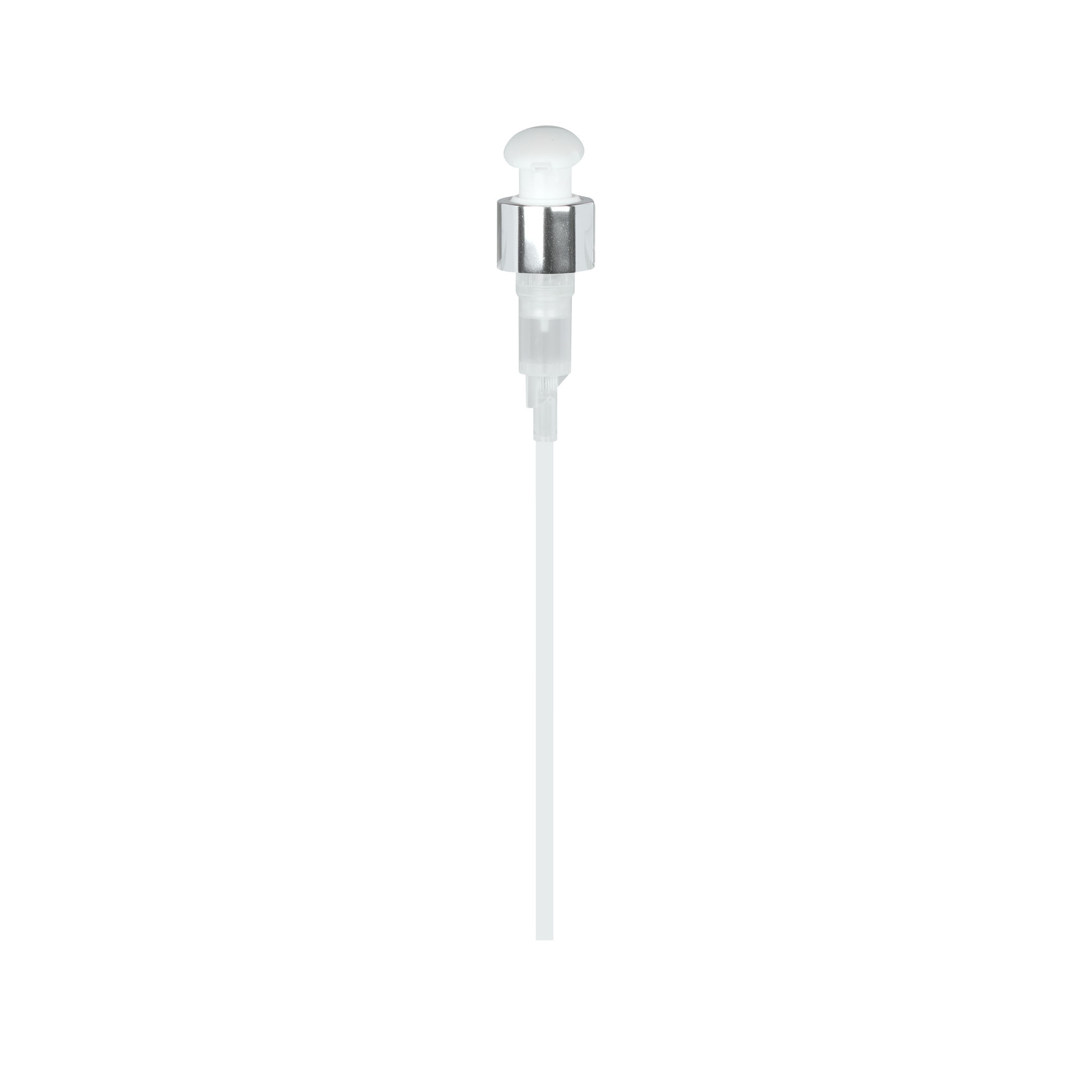 Bouchon à vis avec pompe distributrice, plastique PP, blanc, pour ouverture : 24/410 Bouchon à vis avec pompe distributrice, plastique PP, blanc, pour ouverture : 24/410