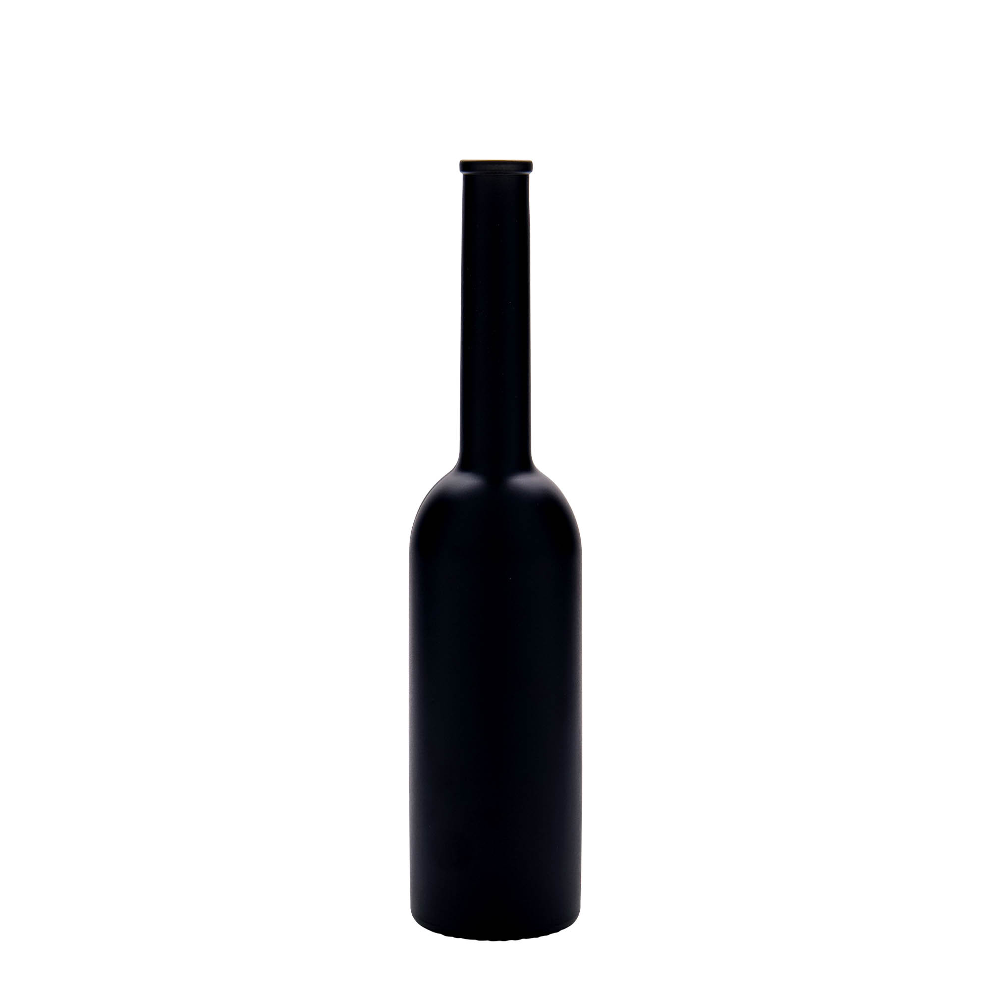 Flacon en verre de 200 ml « Opera », noir, ouverture : bouchon en liège Flacon en verre de 200 ml « Opera », noir, ouverture : bouchon en liège
