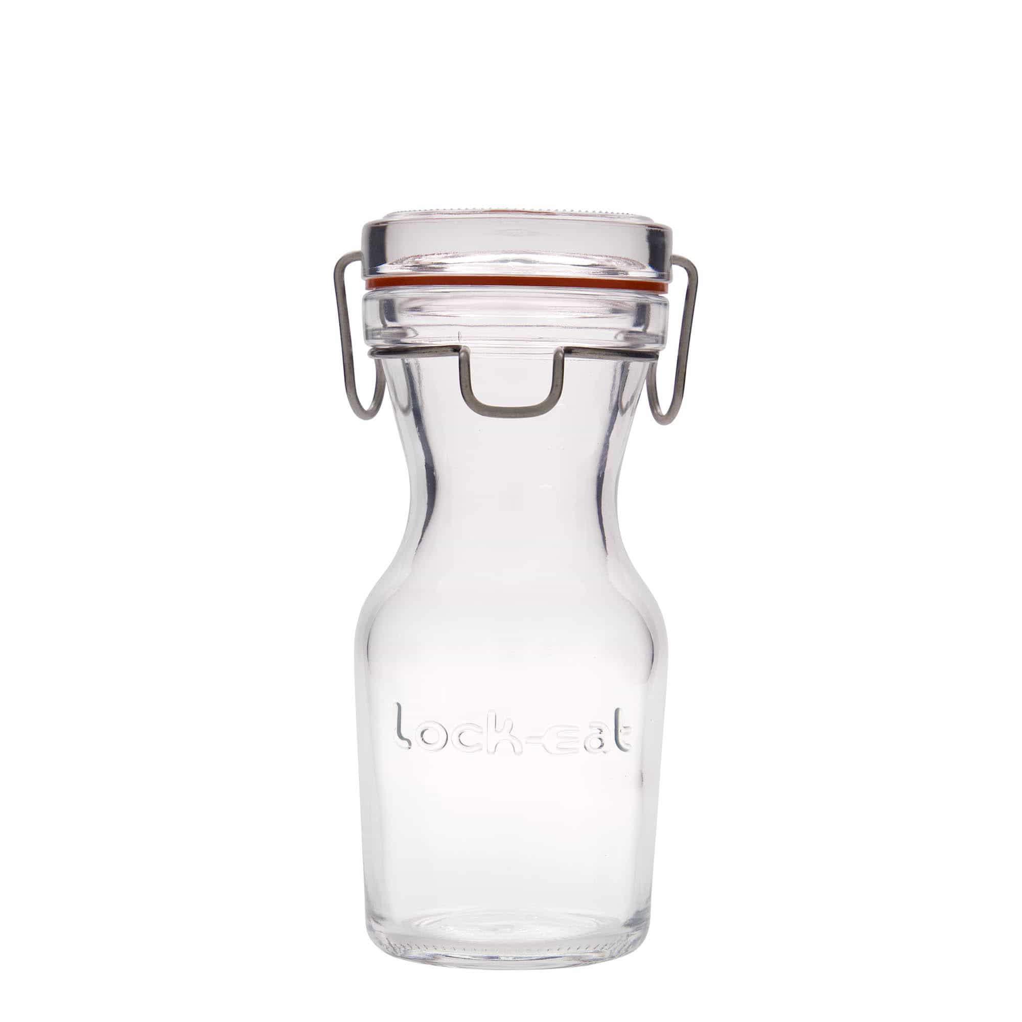 Carafe en verre 250 ml « Lock-Eat », ouverture : fermeture à pince métallique