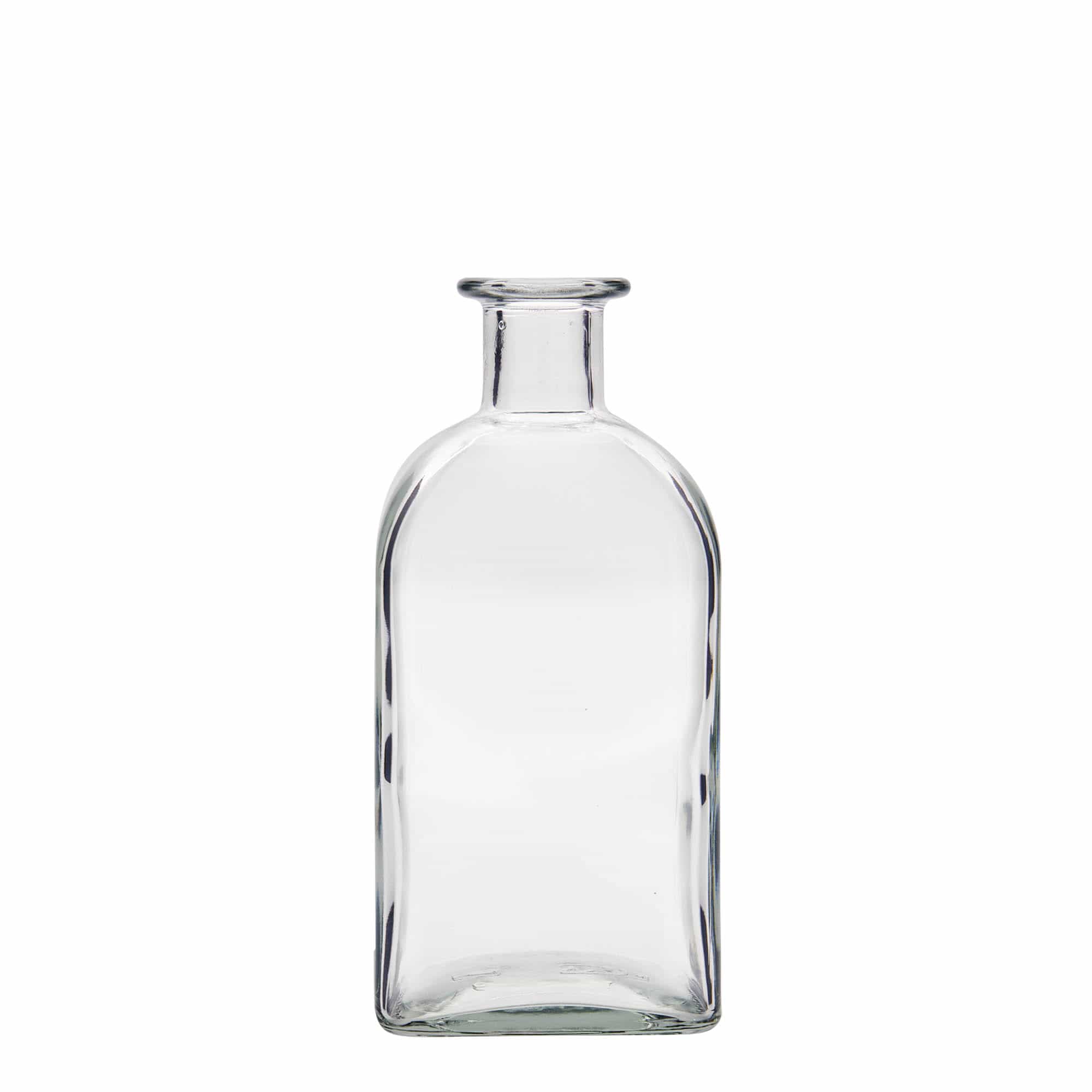 Bouteille en verre 500 ml Apotheker Carré, carrée, ouverture : liège