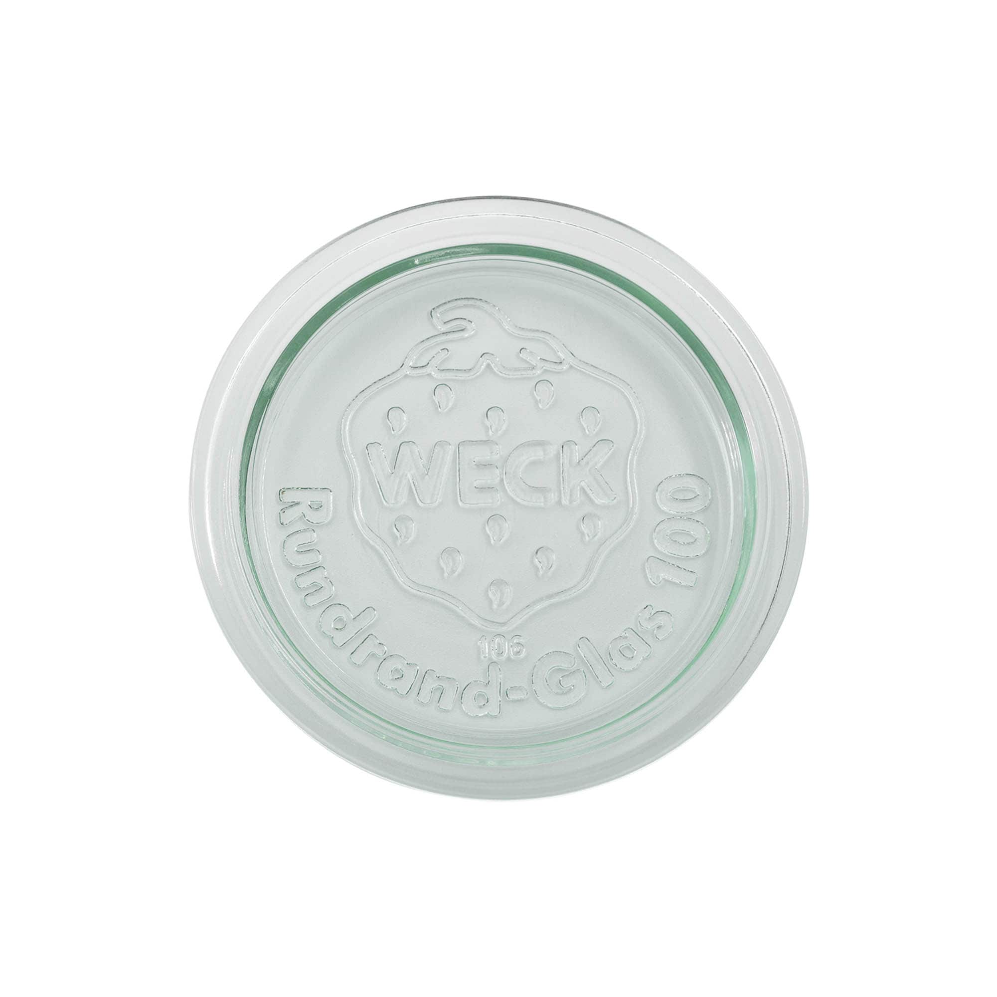 Couvercle en verre WECK à bord rond #, pour ouverture : RR100 Couvercle en verre WECK à bord rond #, pour ouverture : RR100