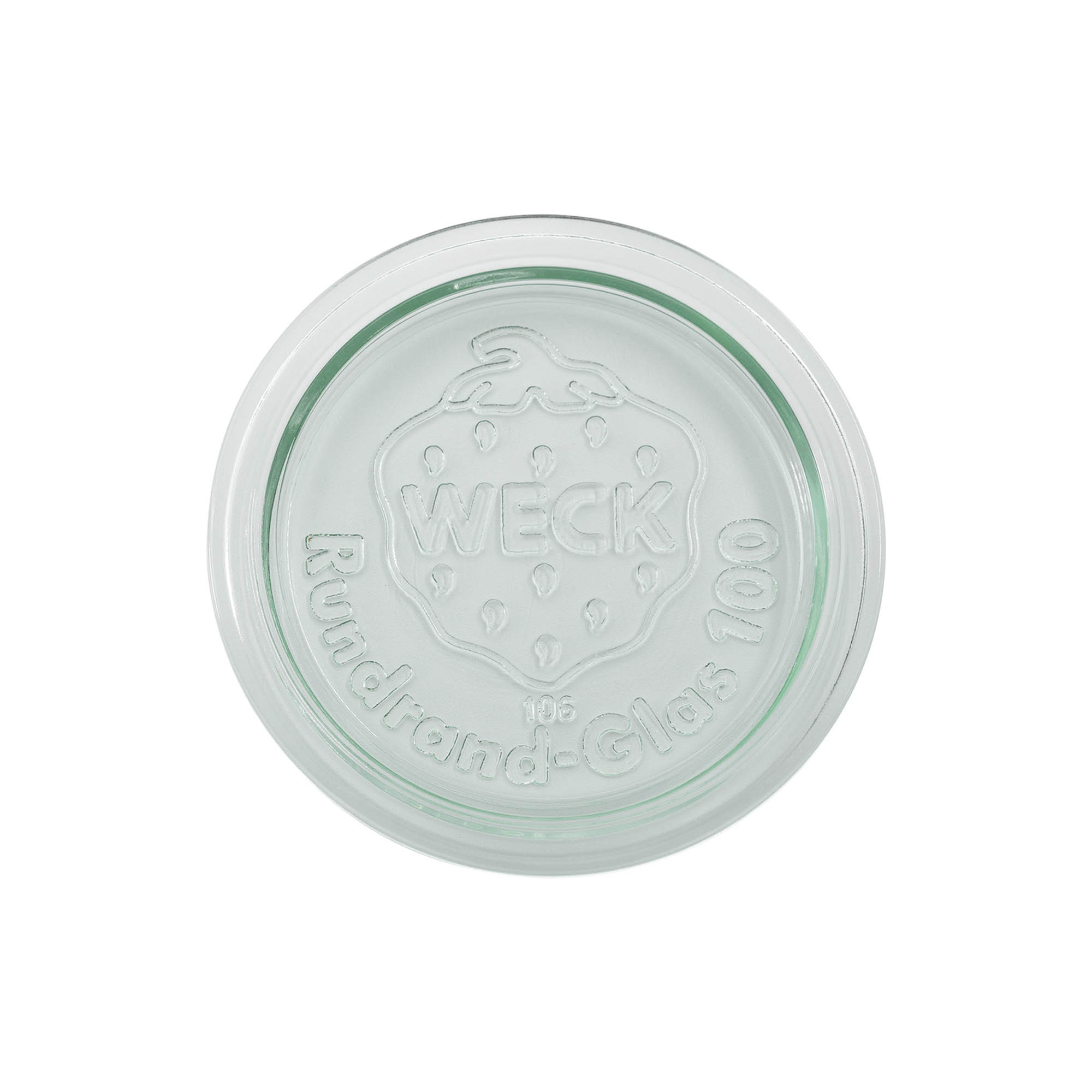 Couvercle en verre WECK à bord rond #, pour ouverture : RR100 Couvercle en verre WECK à bord rond #, pour ouverture : RR100