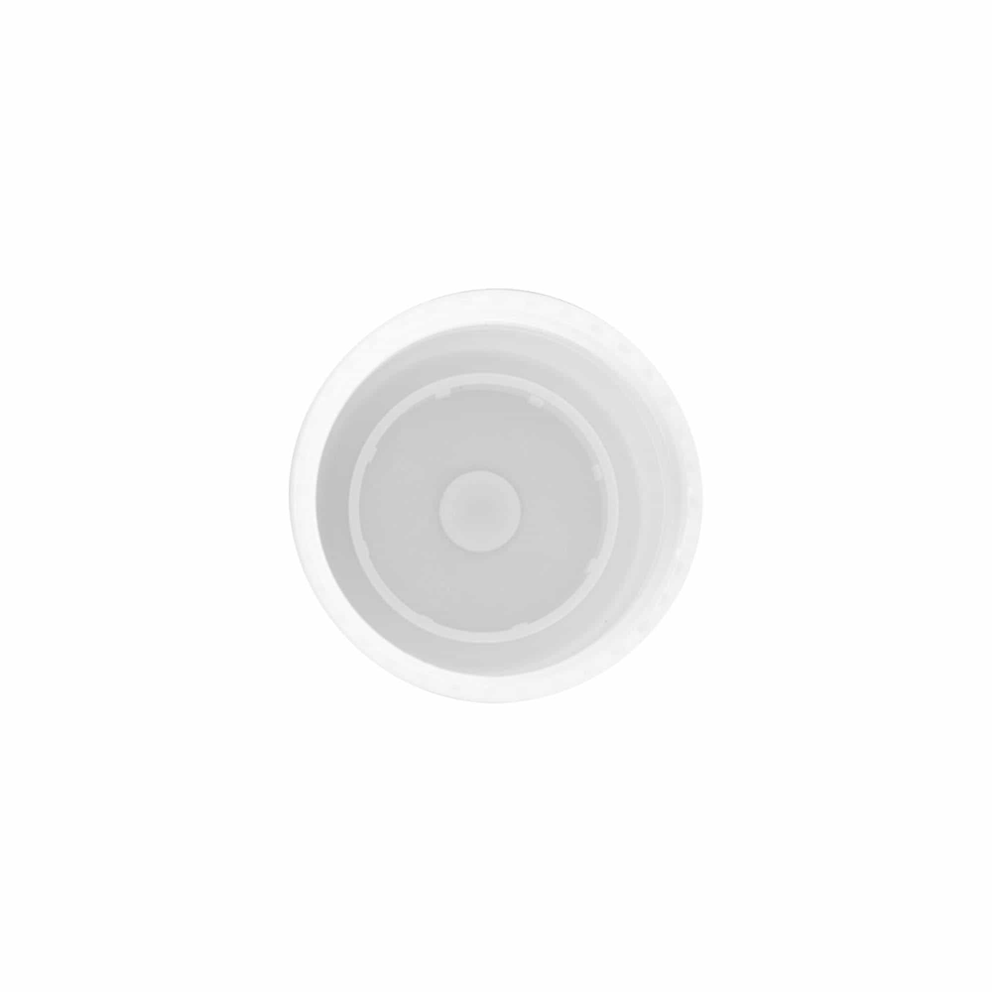 Bouchon pour flacon roll-on de 50 ml, plastique PP, blanc, pour embout : fermeture à vis